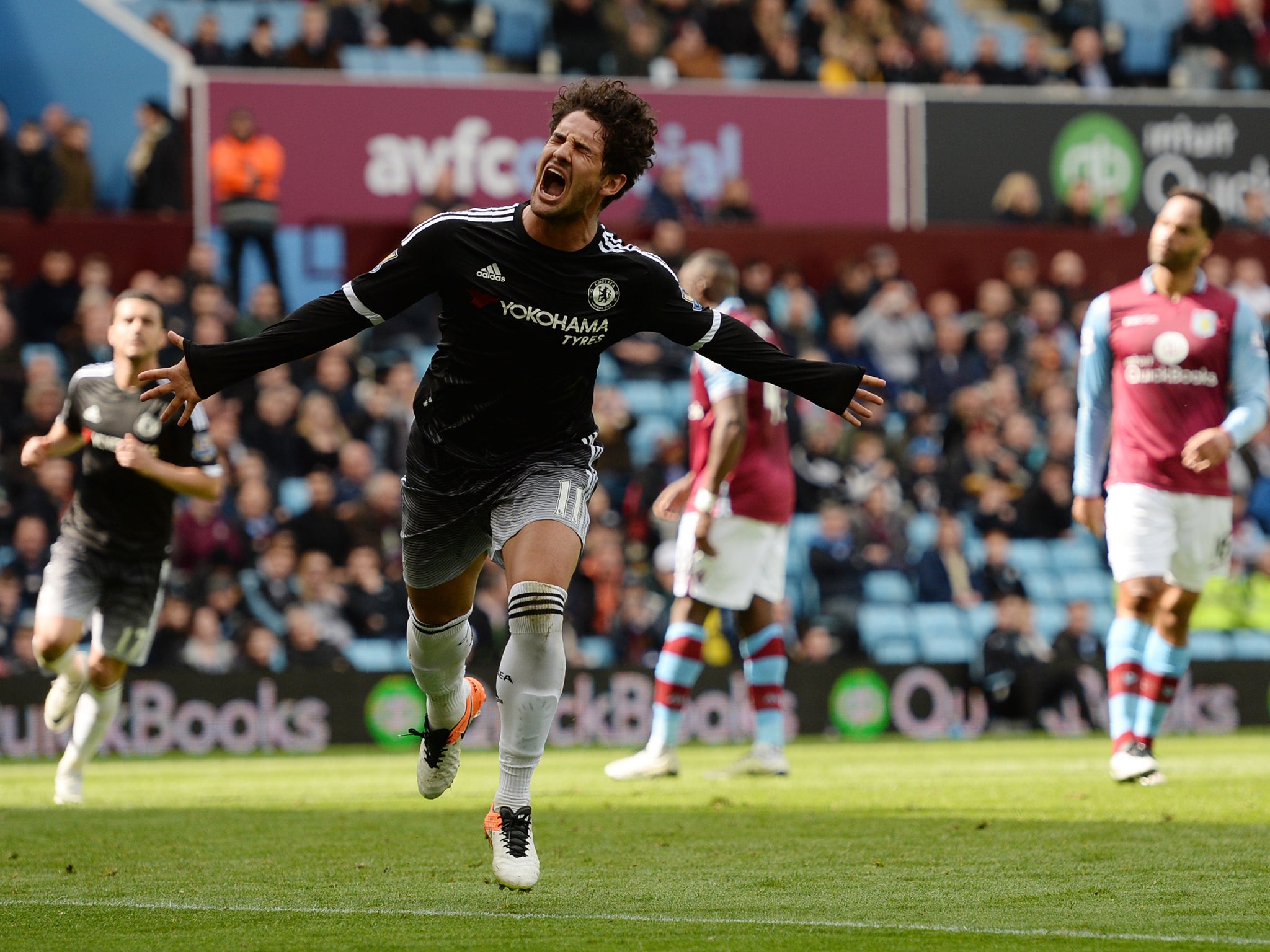 Alexandre Pato celebrates his goal for Chelsea on his debut