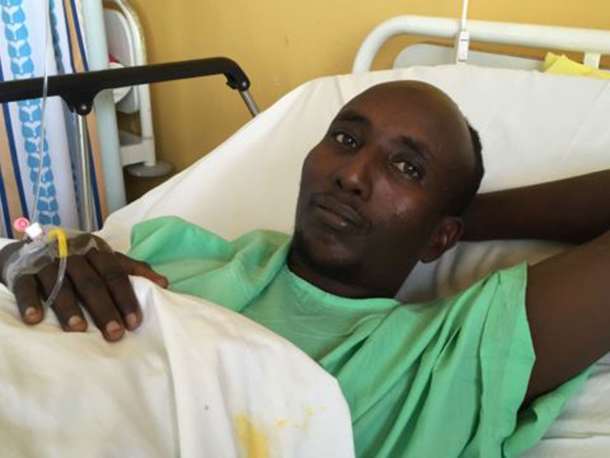 Salah Farah in hospital before his death in January