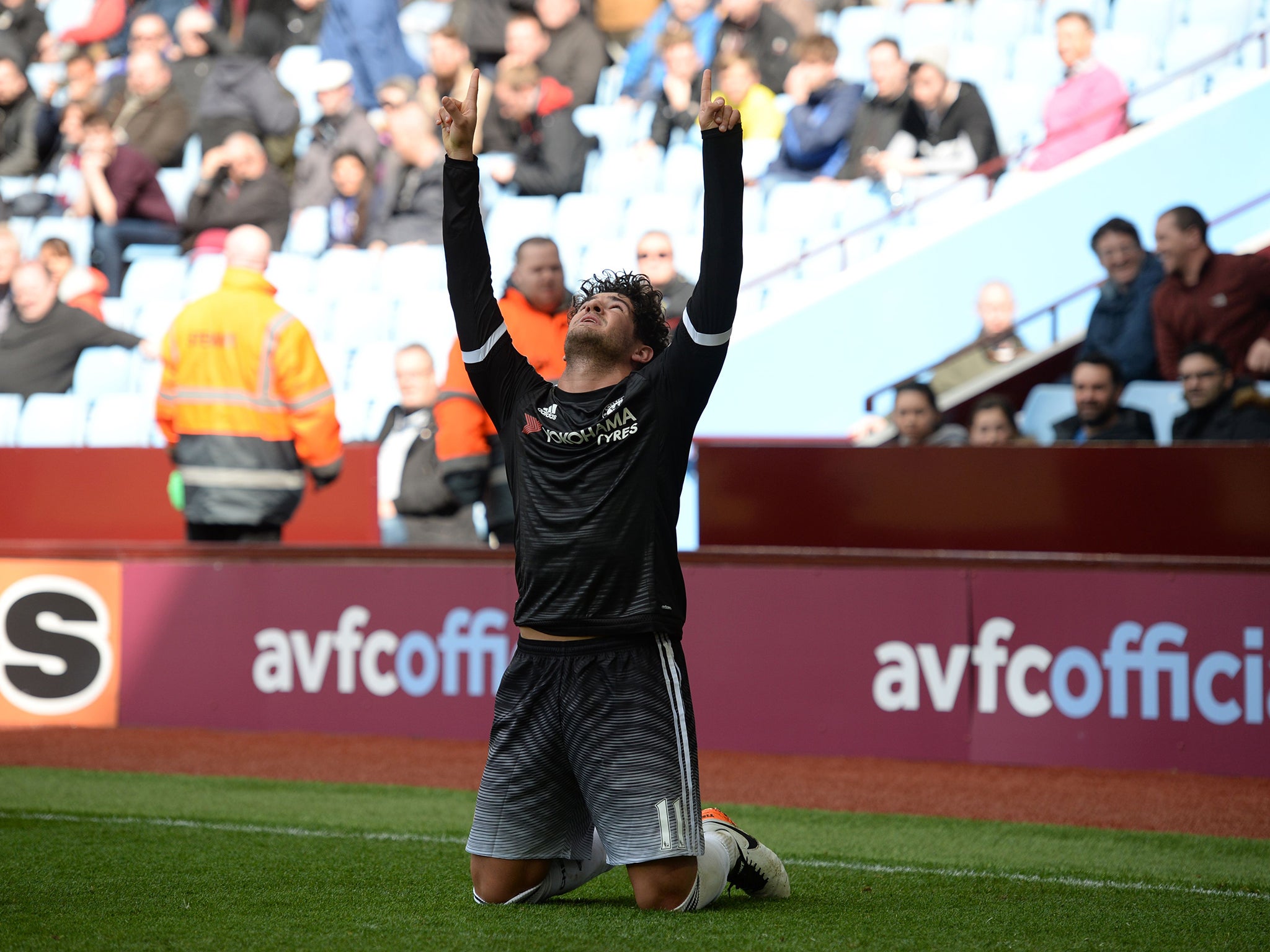 Alexandre Pato celebrates after scoring his first goal for Chelsea