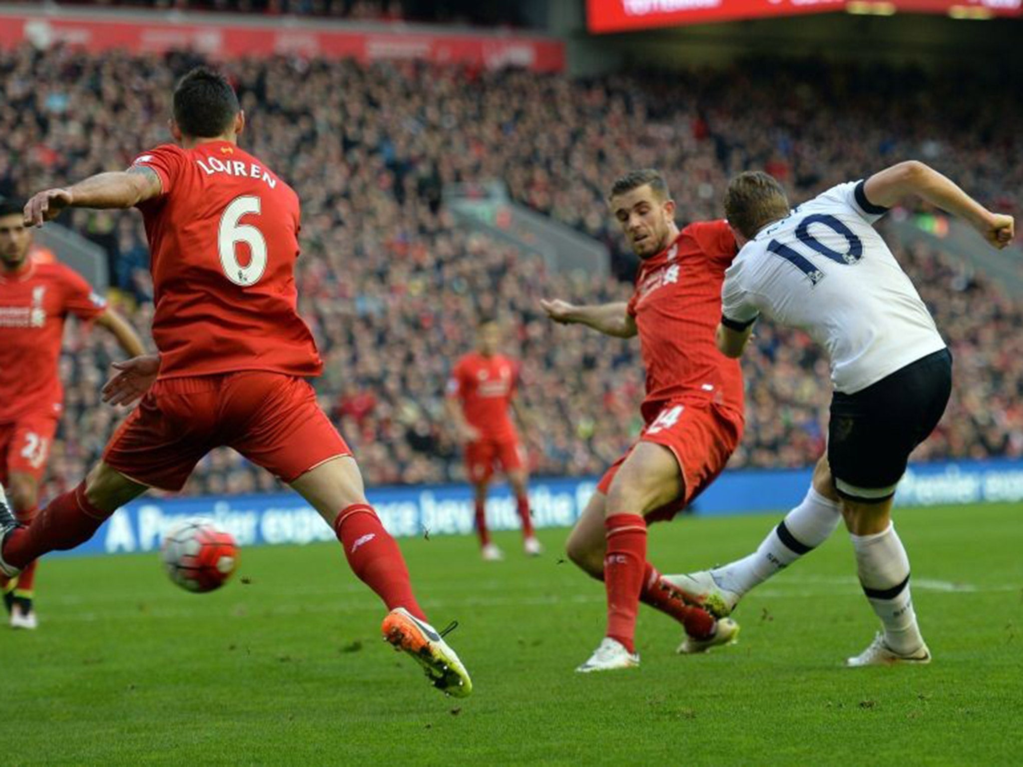 Harry Kane scored the equaliser for Tottenham against Liverpool