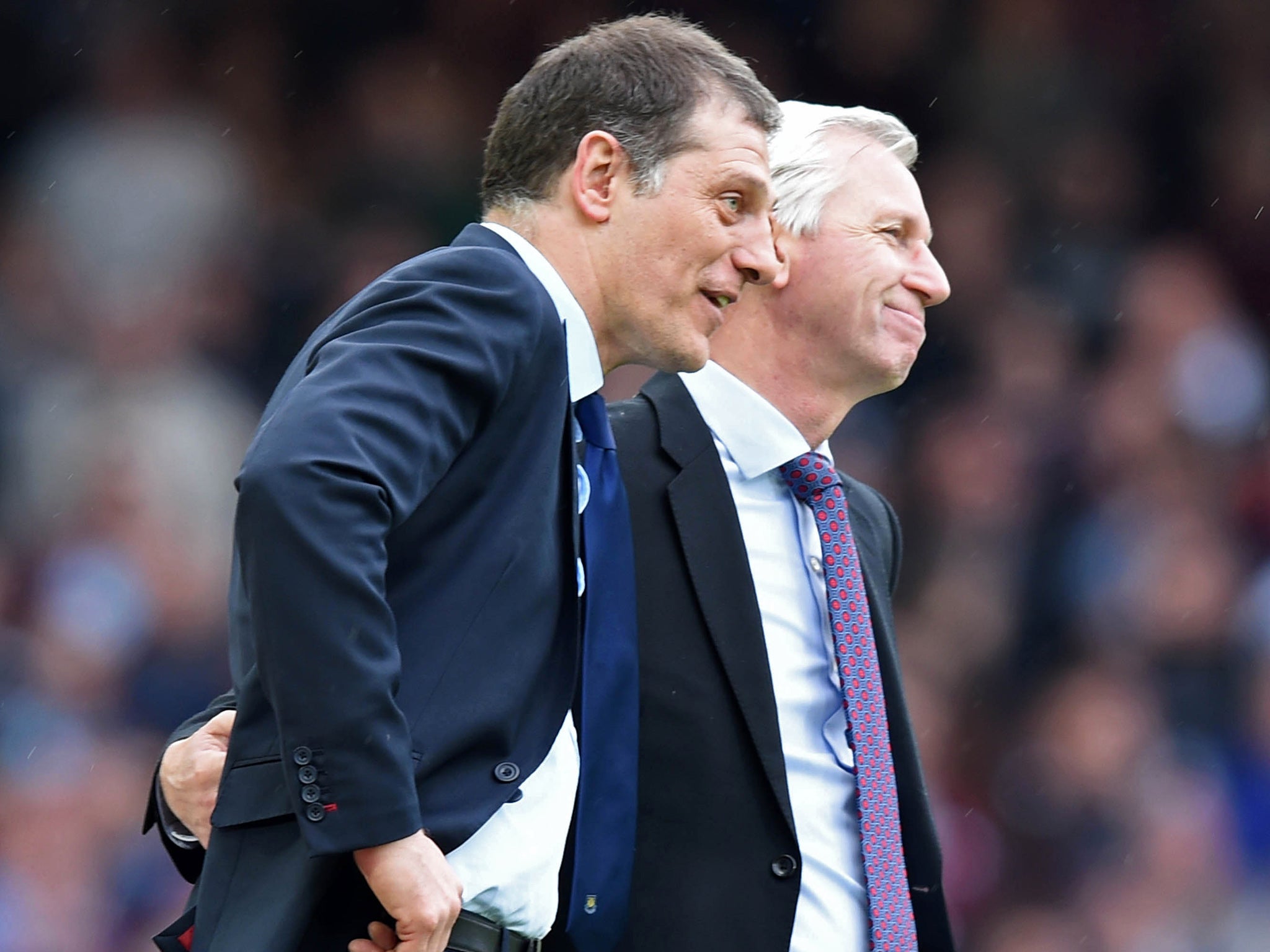 Slaven Bilic with opposite number Alan Pardew