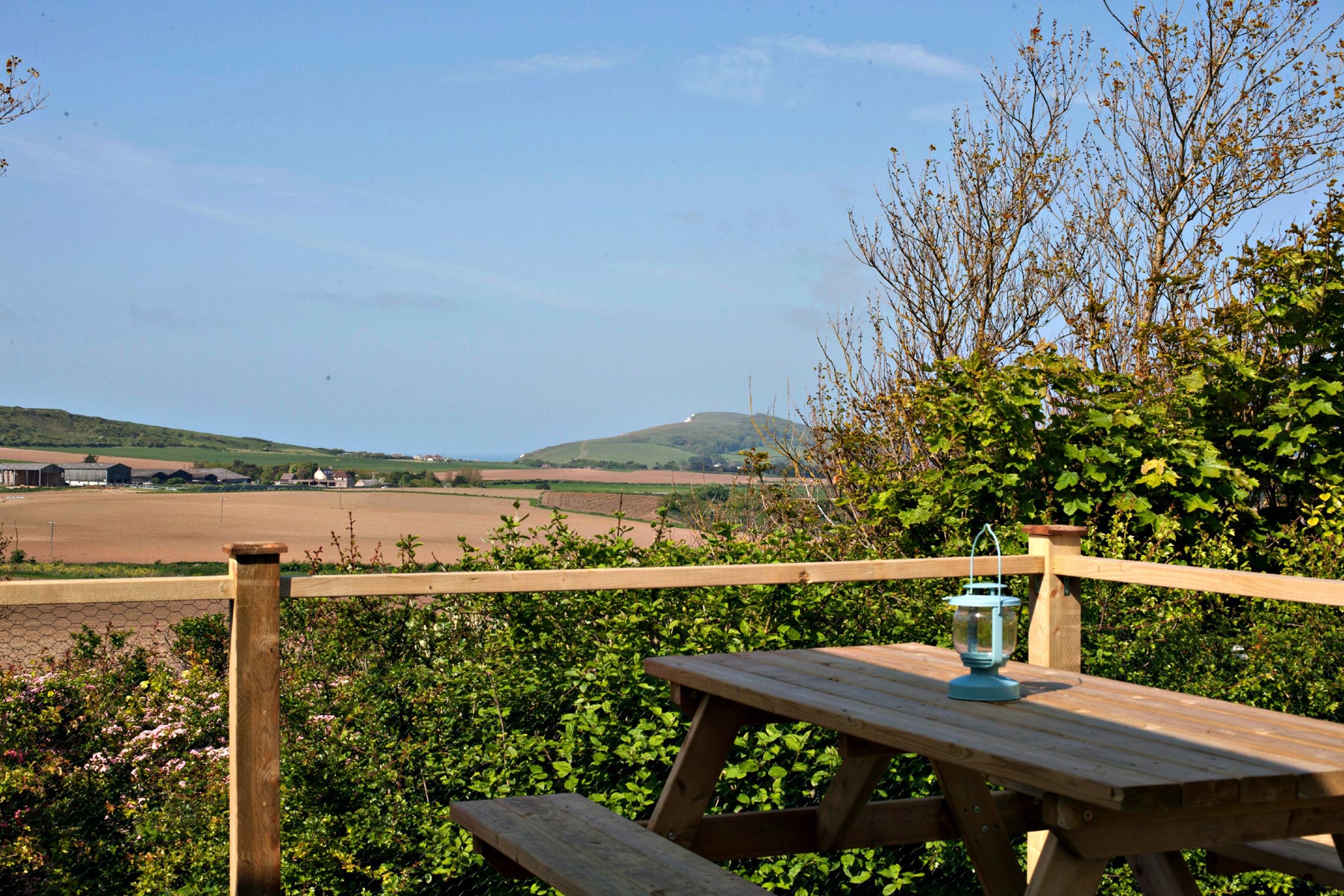 The view from a cabin at Tapnell Farm