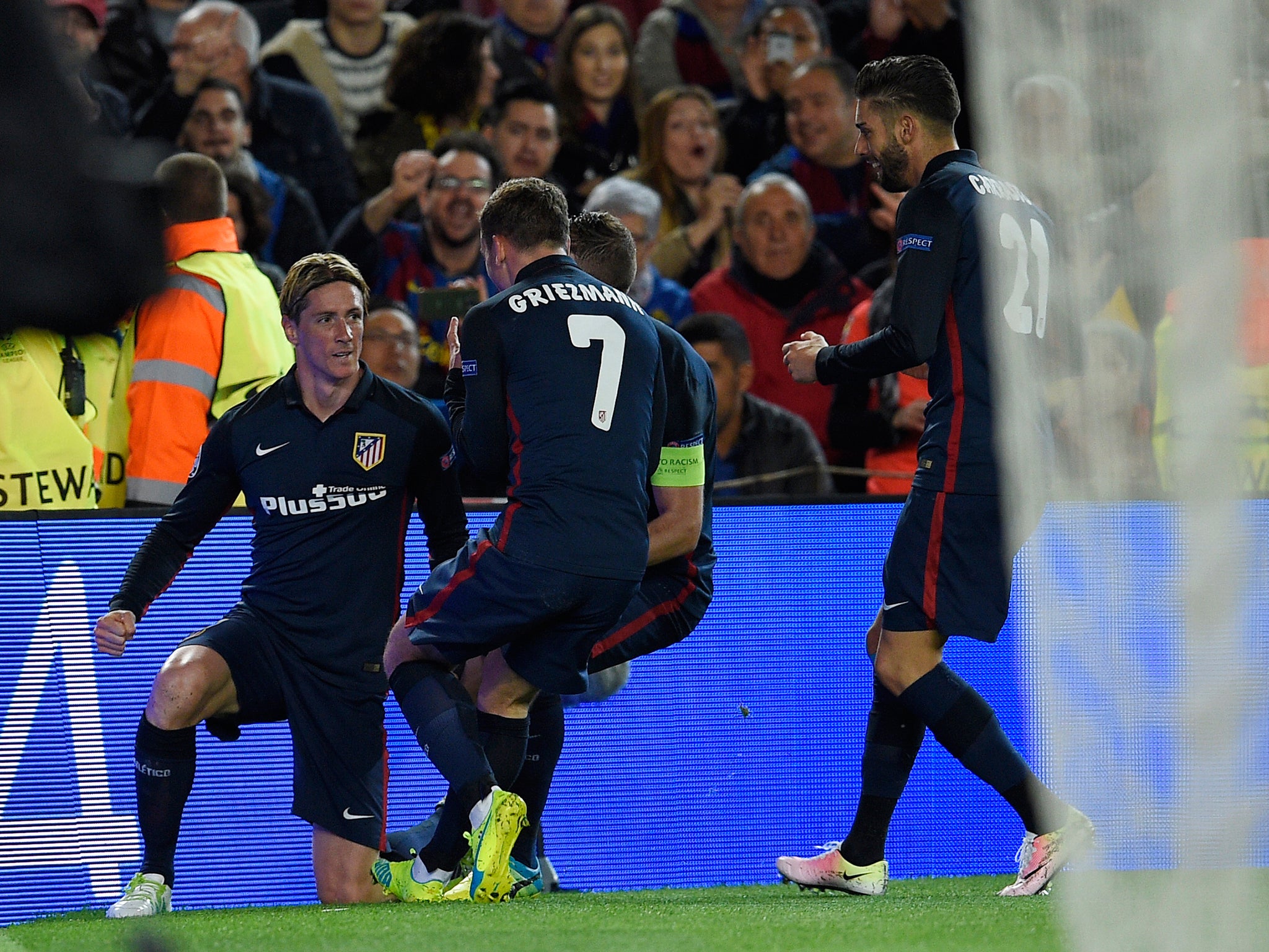 Fernando Torres had opened the scoring at the Nou Camp