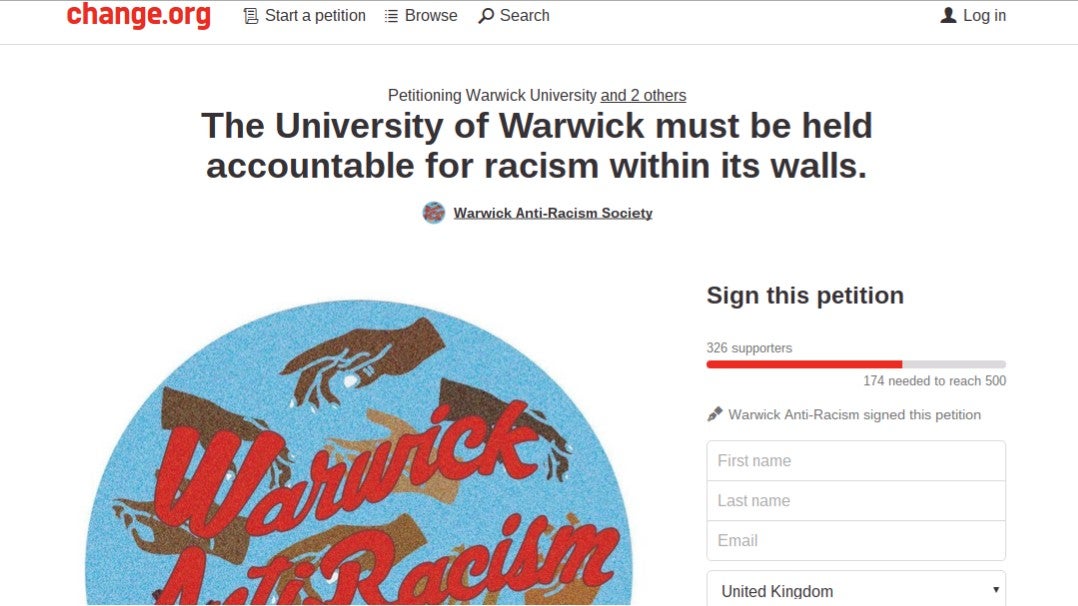 The petition, pictured, is quickly gathering hundreds of signatures