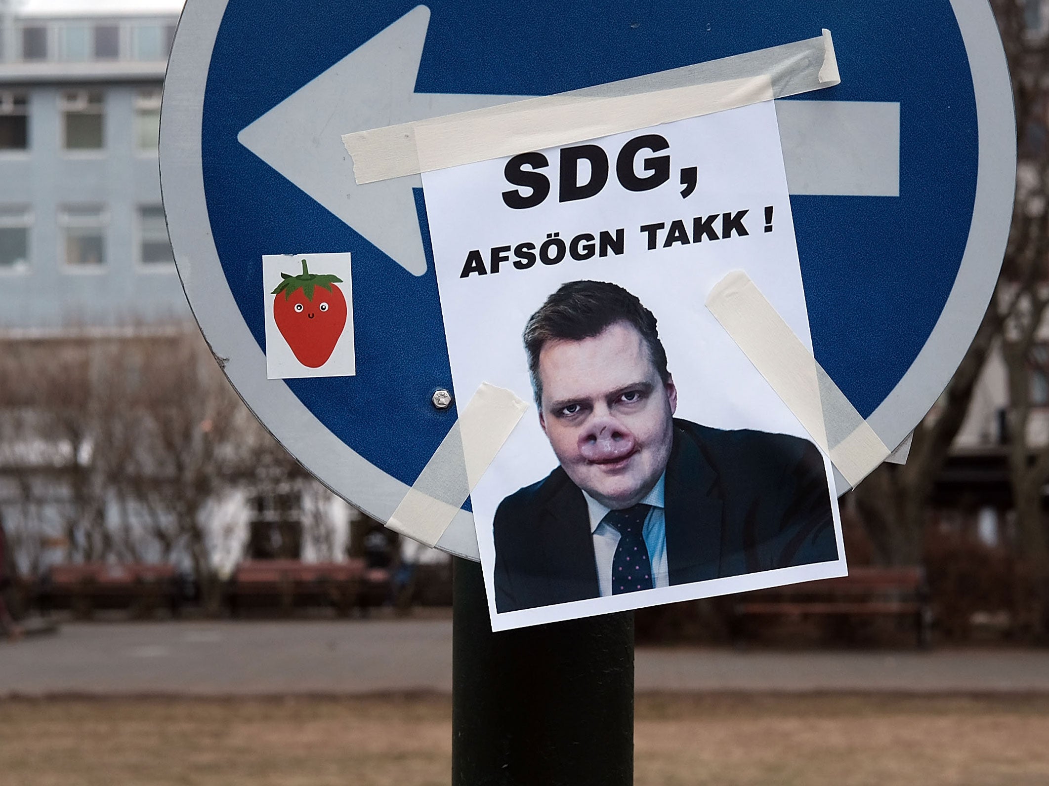 'SDG, please resign!' - Signs like this went up around Reykjavik after it was revealed Icelandic Prime Minister Sigmundur David Gunlaugsson hid assets in an offshore shell company. His stepping down makes him the first casualty of the Panama Papers leak.