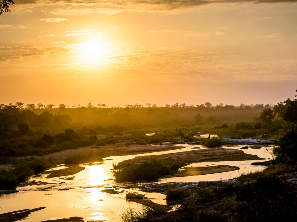 Sunset over the river