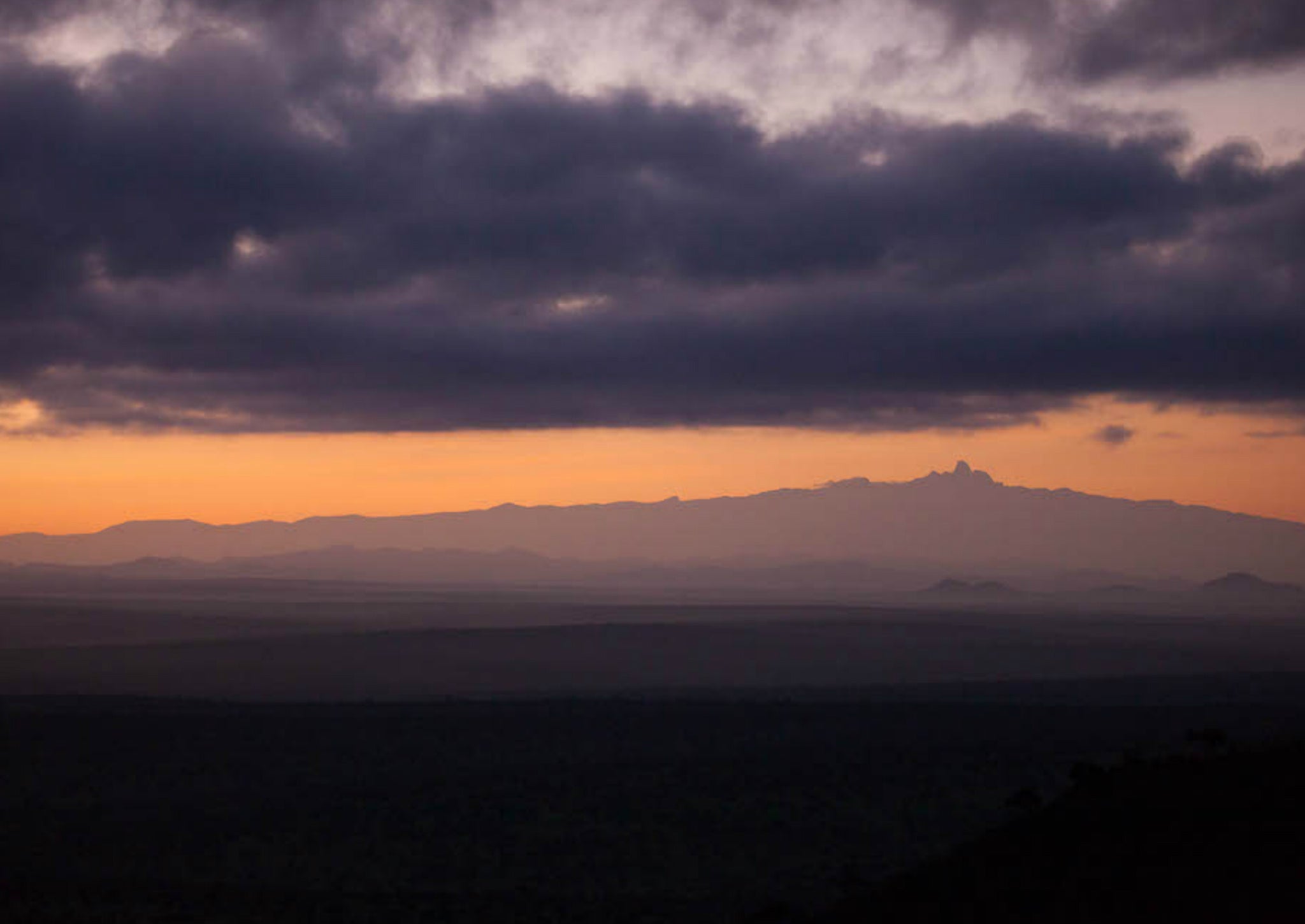 The view over Loisaba Conservancy at sunset