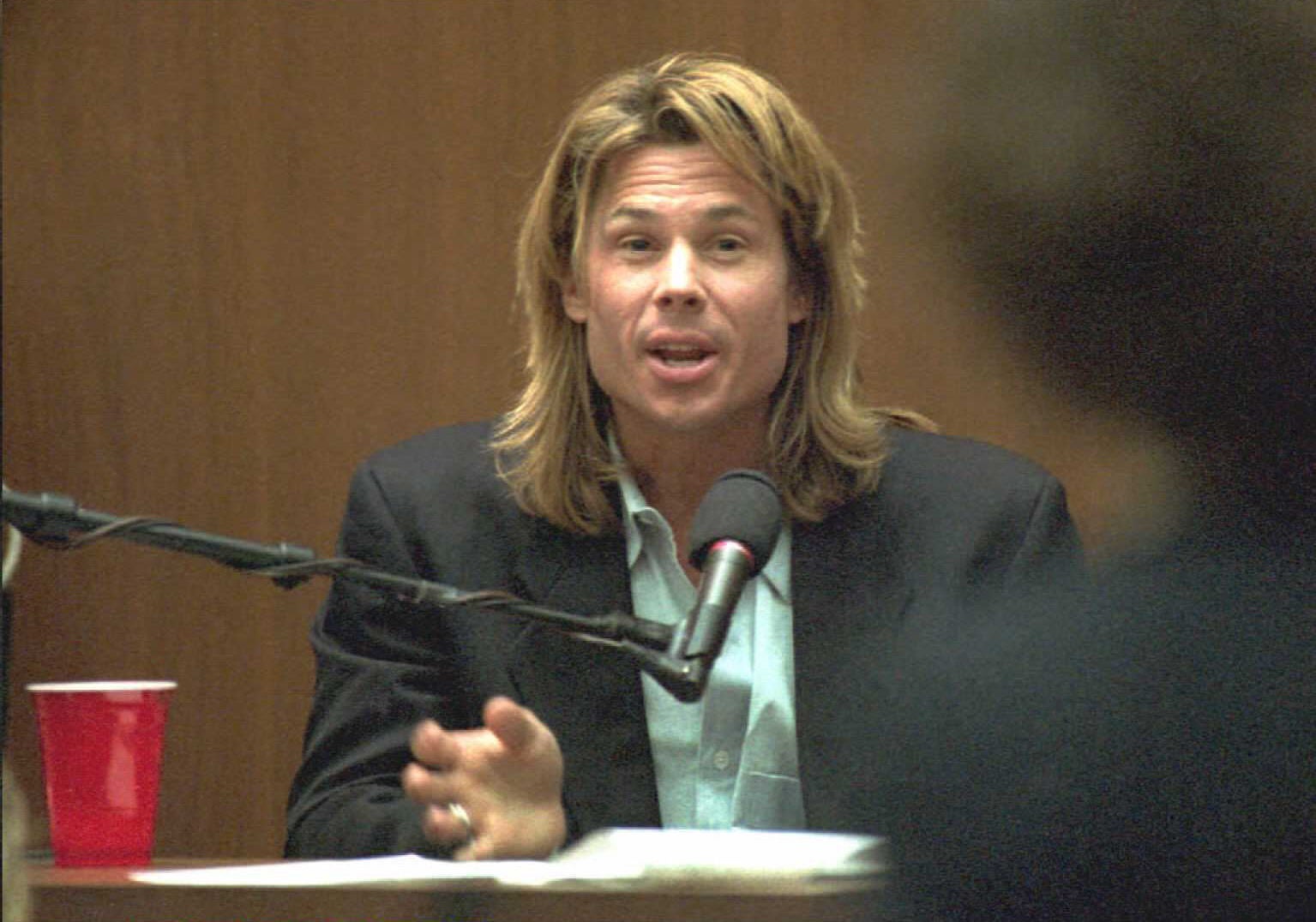 Brian 'Kato' Kaelin on the witness stand during the trial