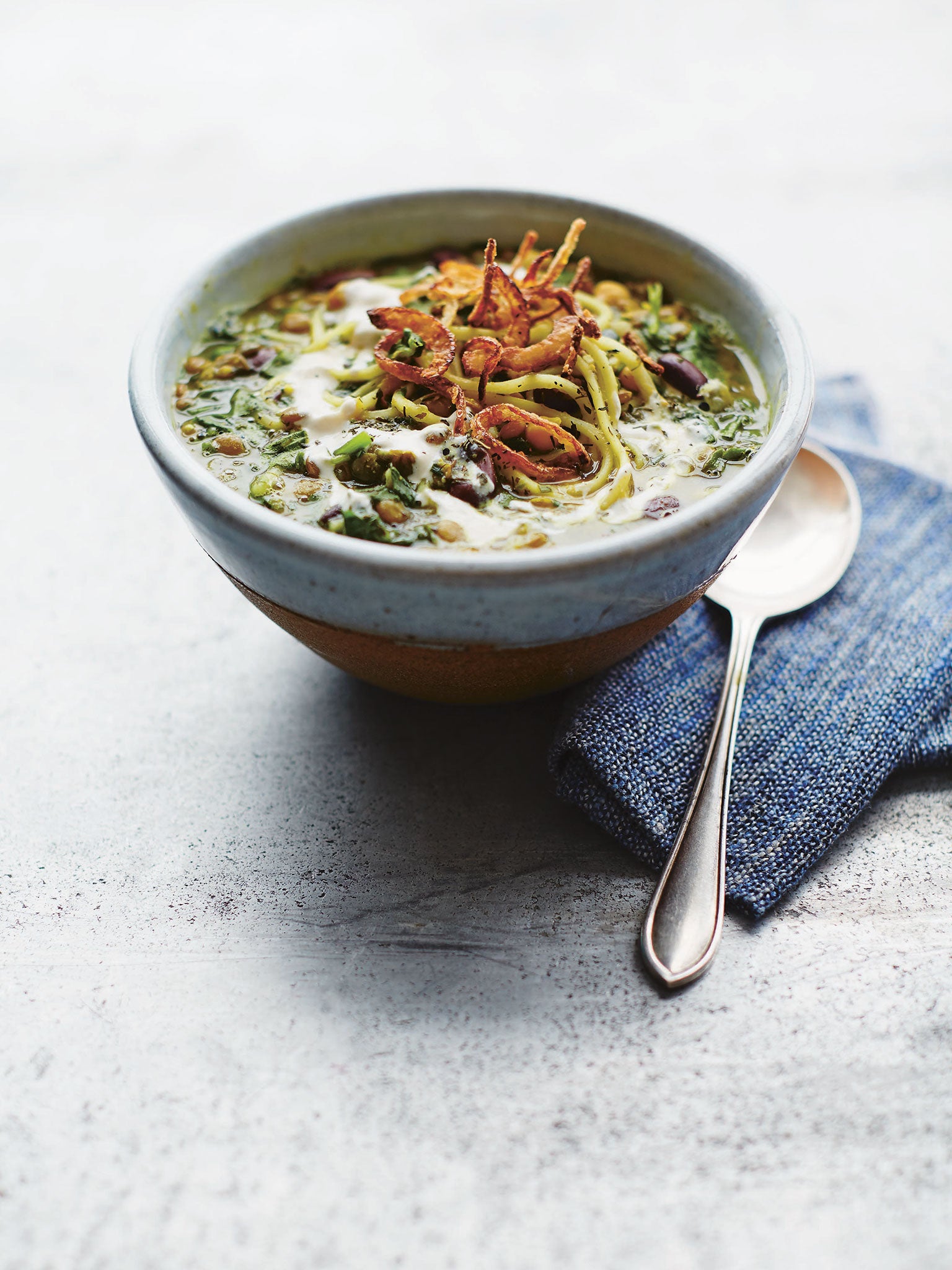 Aash-e reshte, or Legume noodle soup