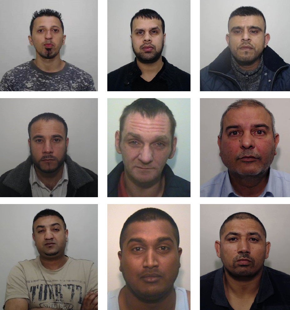 Greater Manchester Police Handout (Top row L to R): Rehan Ali, Kutab Miah and Choudry Ikhalaq Hussein (Middle row L to R): Mohammed Dauood, David Law and Mohammed Zahid (Bottom row L to R): Afraz Ahmed, Mahfuz Rahman and Abid Khan.