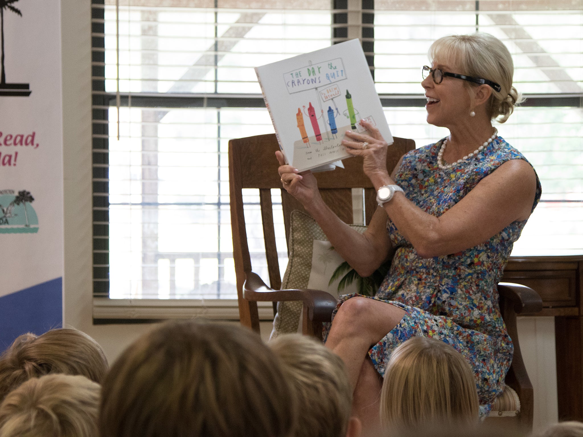 First Lady Ann Scott often visits schools to promote literacy