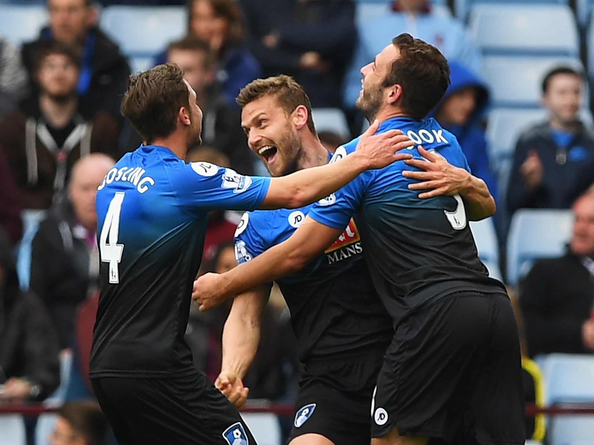 Bournemouth celebrate Steve Cook's opener