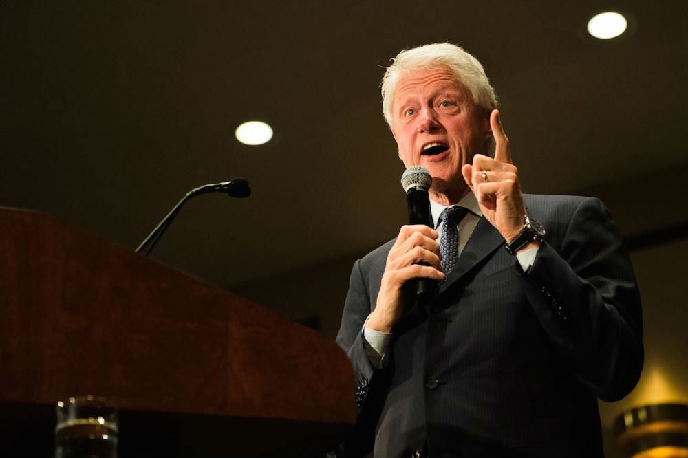 Mr Clinton defended the bill while campaigning for his wife in New York