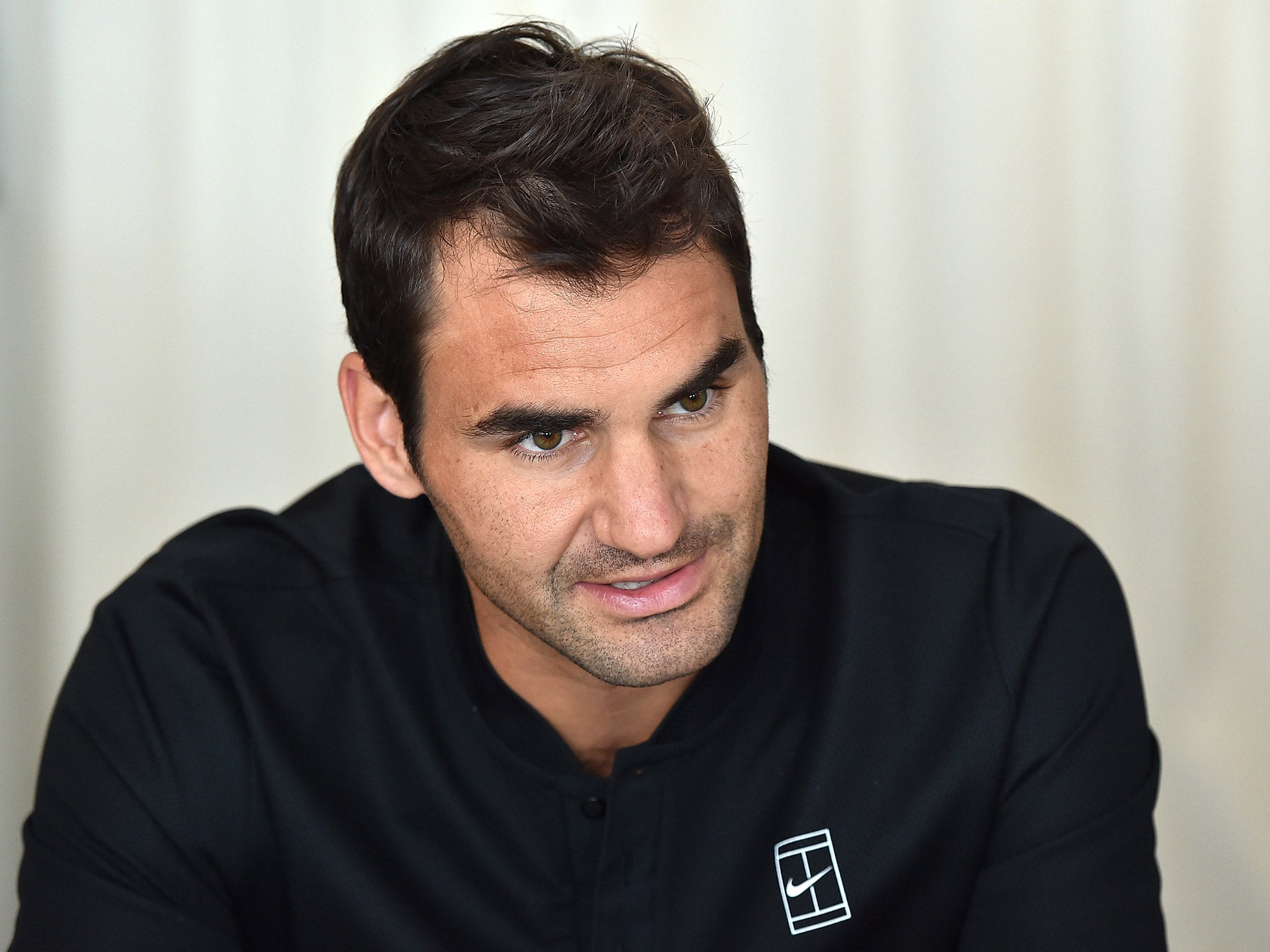 Roger Federer speaks to journalists ahead of the Monte Carlo Masters