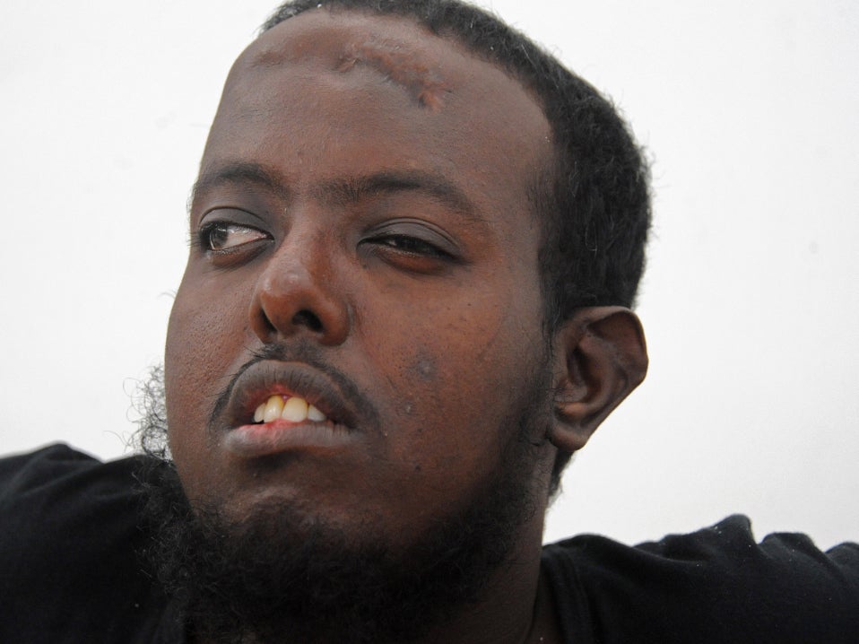 Hassan Hanafi Haji, alleged senior commander of Somalia's Shebab Islamists, looks on as his sentence is read on March 3, 2016 at the courthouse in Mogadishu, in a case brought against him for the murder of journalists in the troubled capital