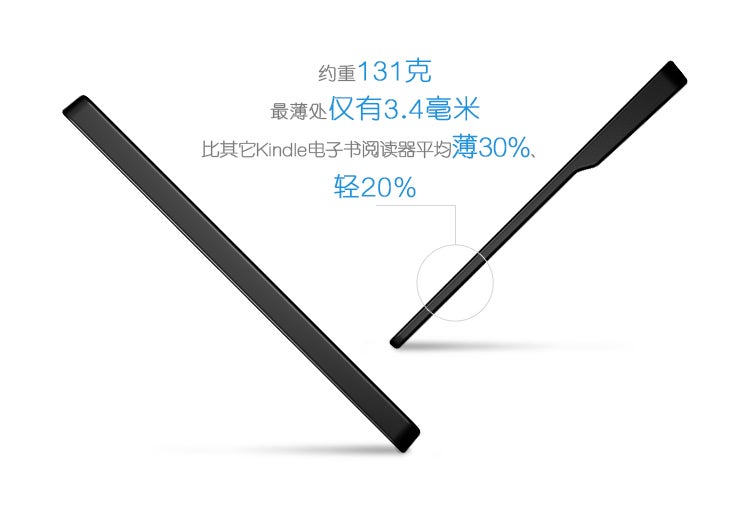 The new Kindle's wedge-shaped design makes room for a bigger battery and makes it easier to hold