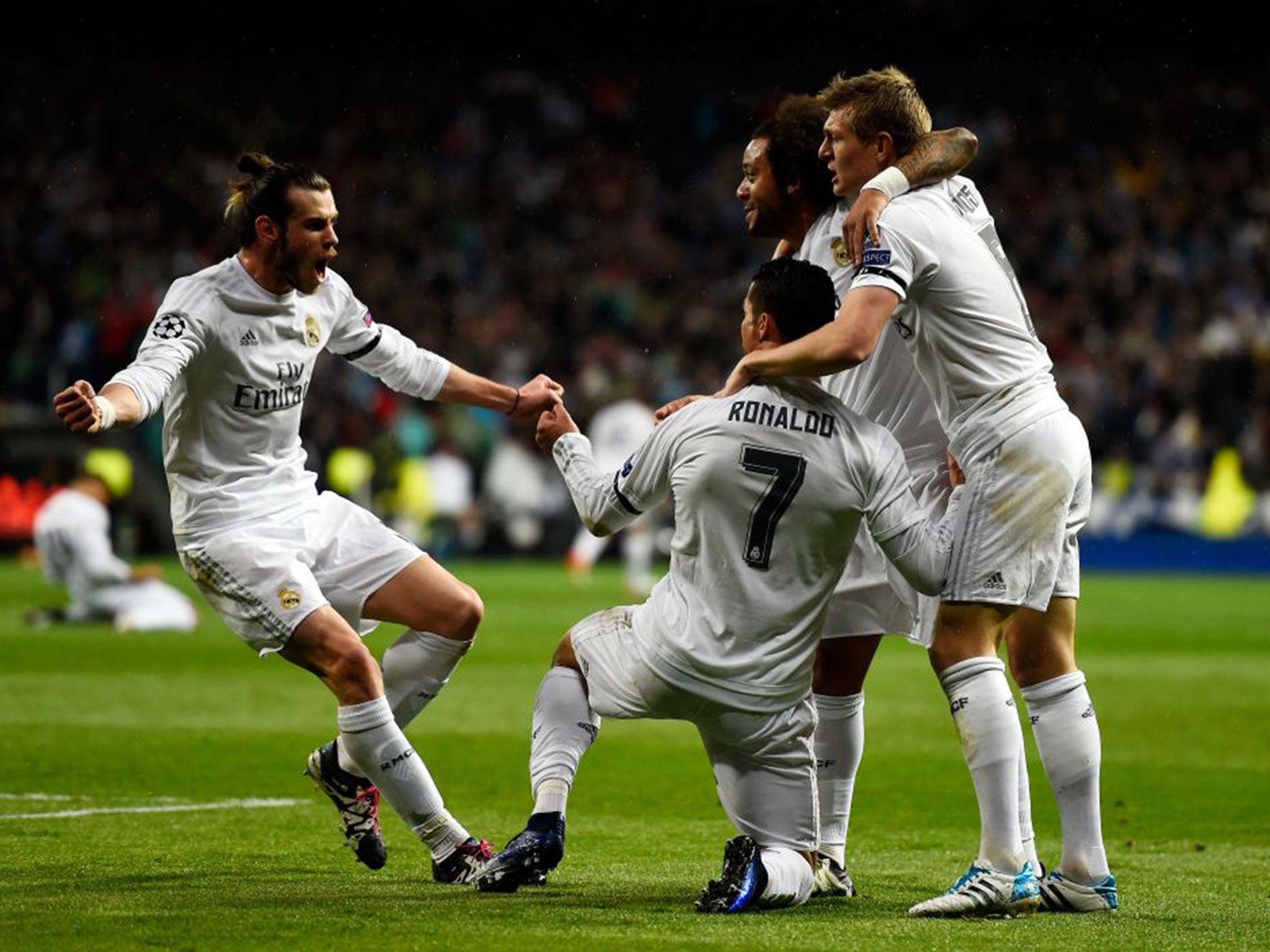 Cristiano Ronaldo celebrates his second goal