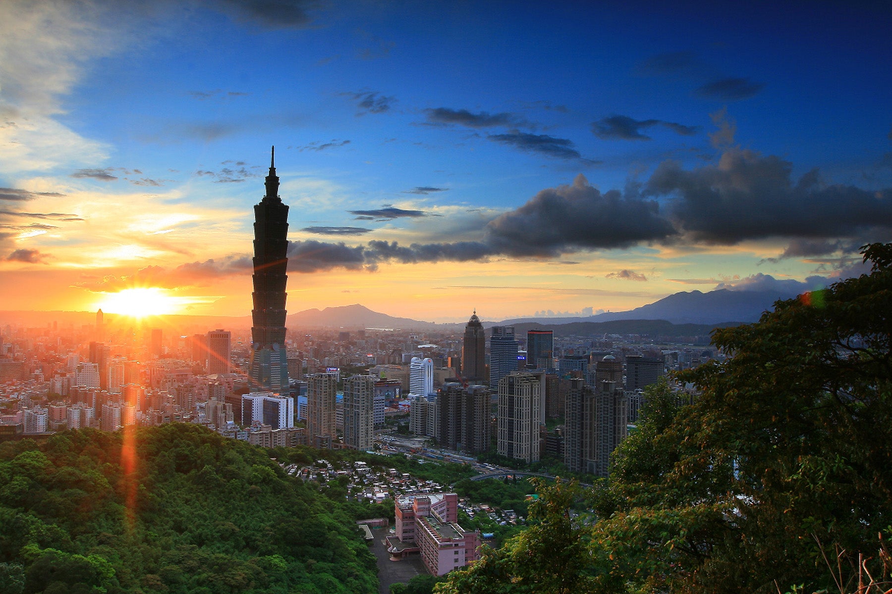 Taipei 101 towers over the city