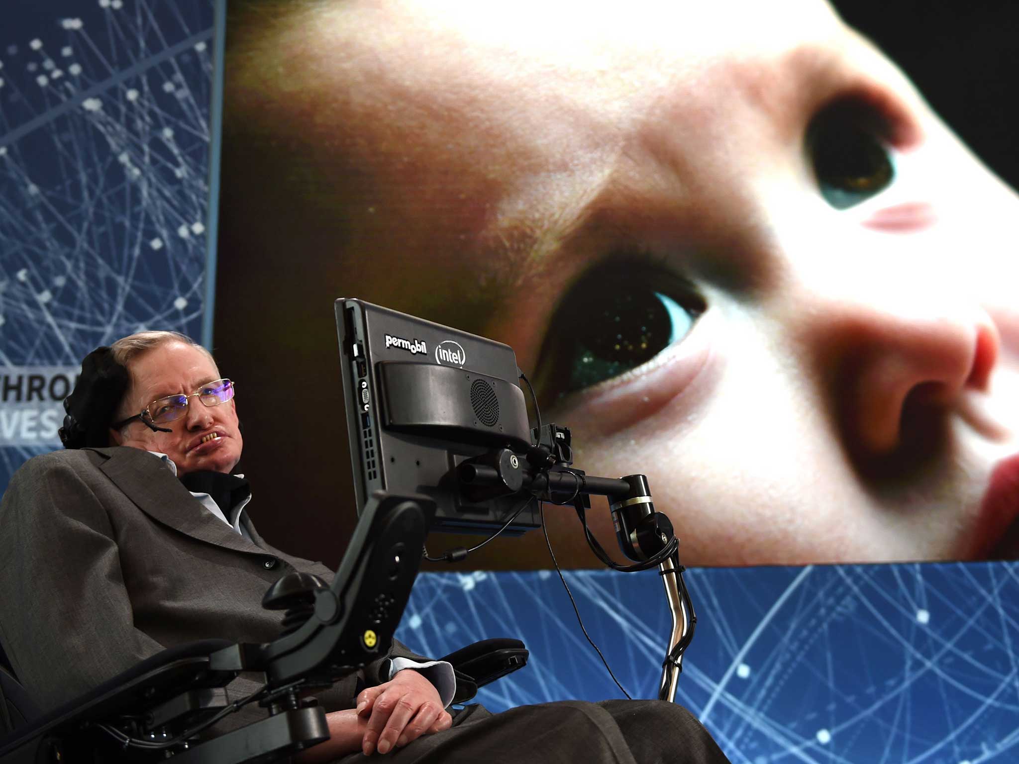 Professor Hawking urged humanity to break down barriers