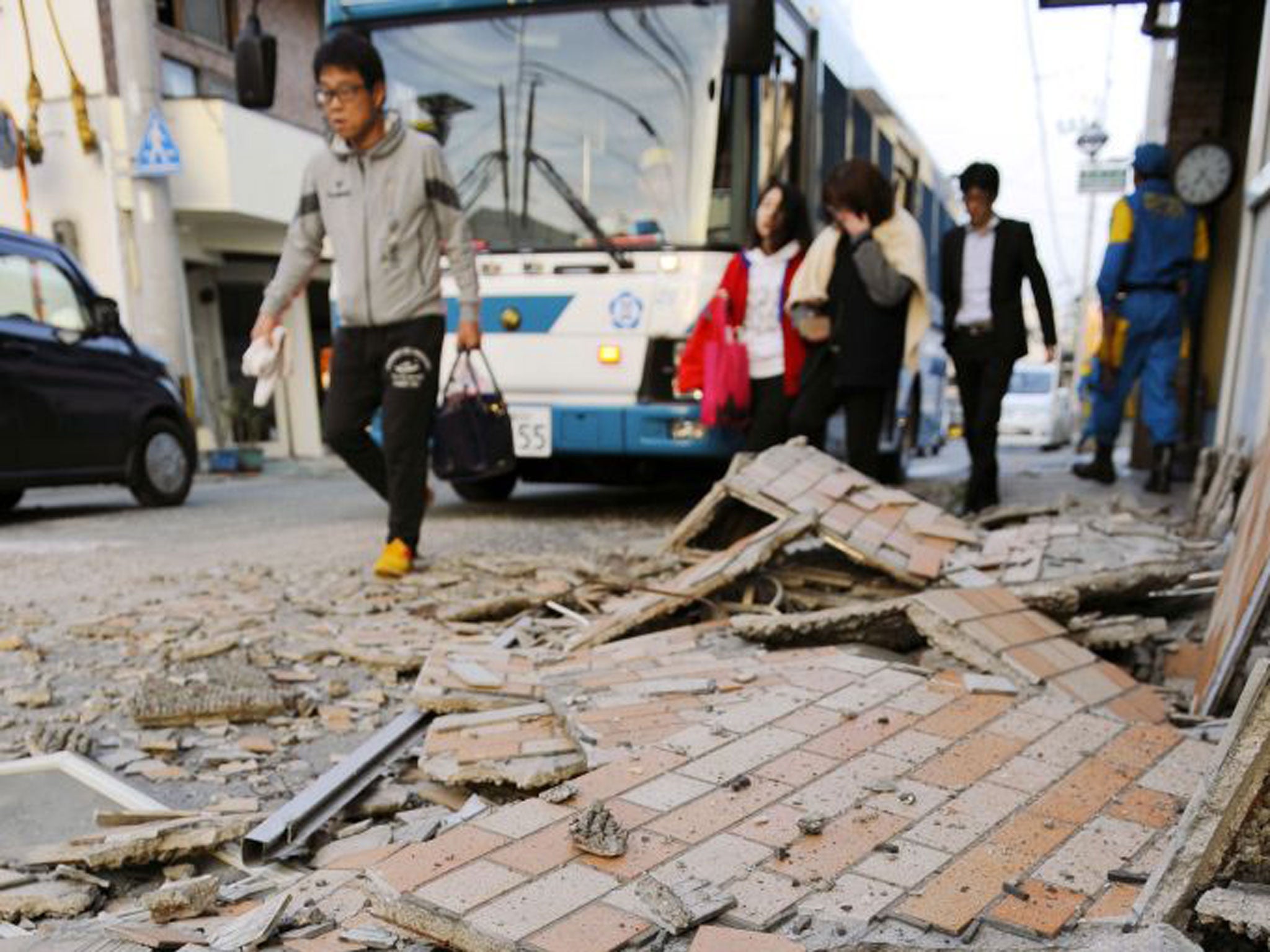 Earthquake - Mashiki, Kumamoto prefecture, southern Japan, April 15, 2016