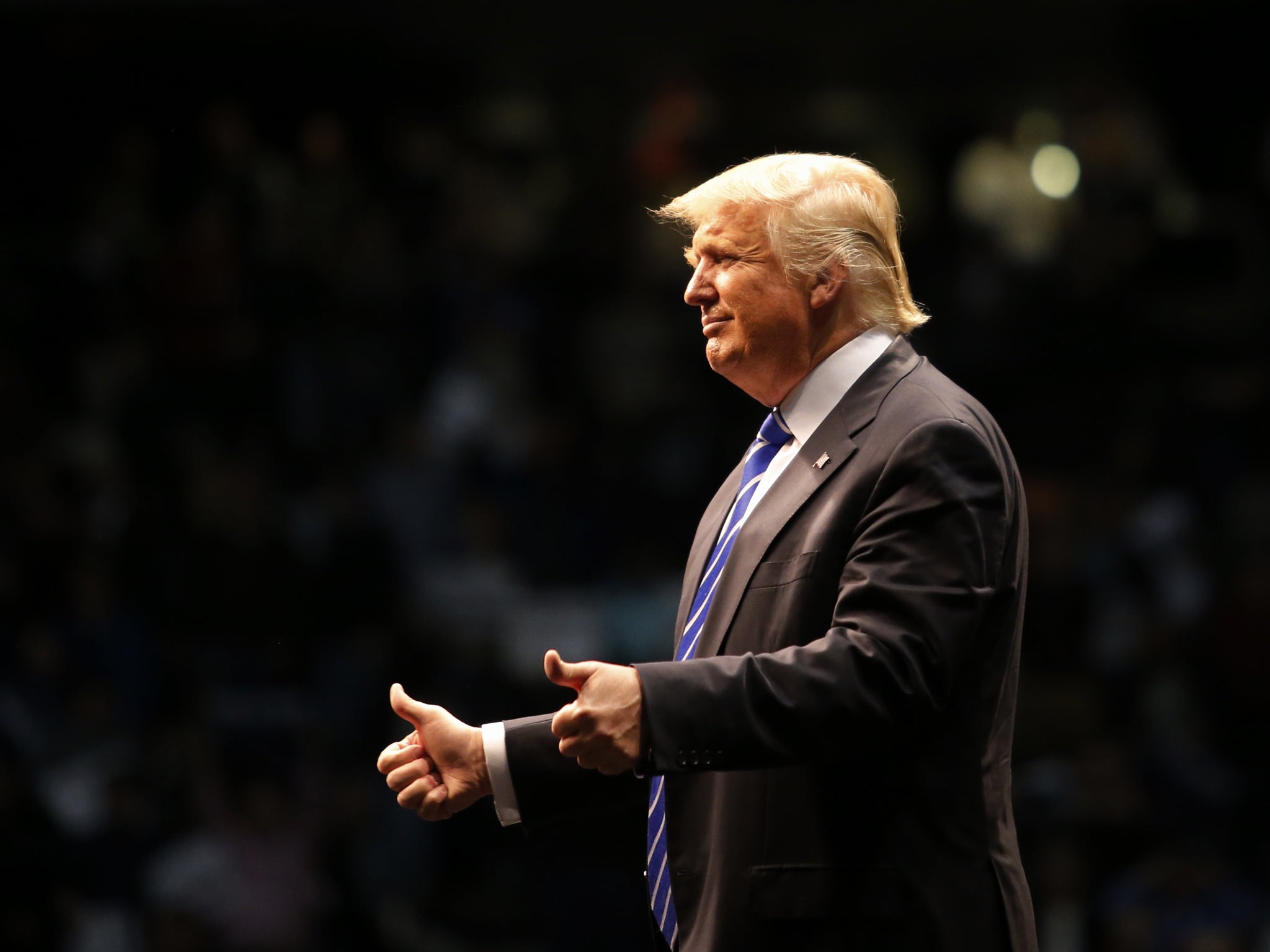 Donald Trump appearing at an Albany, NY, rally Eduardo Muñoz Alvarez/Getty