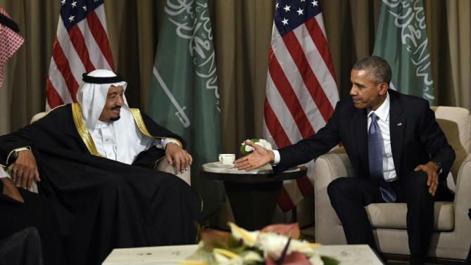 Mr Obama will hold talks with King Salman in Saudi Arabia