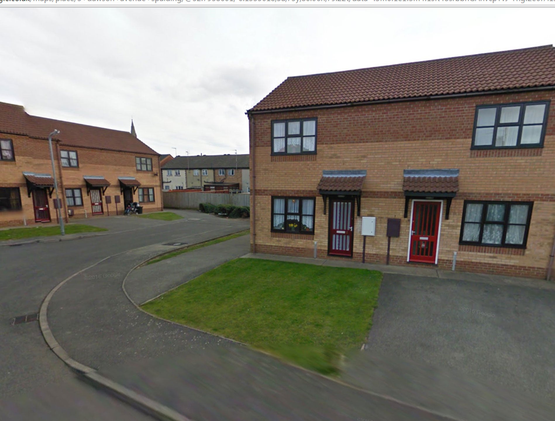 The street where the bodies were discovered in Spalding, Lincolnshire