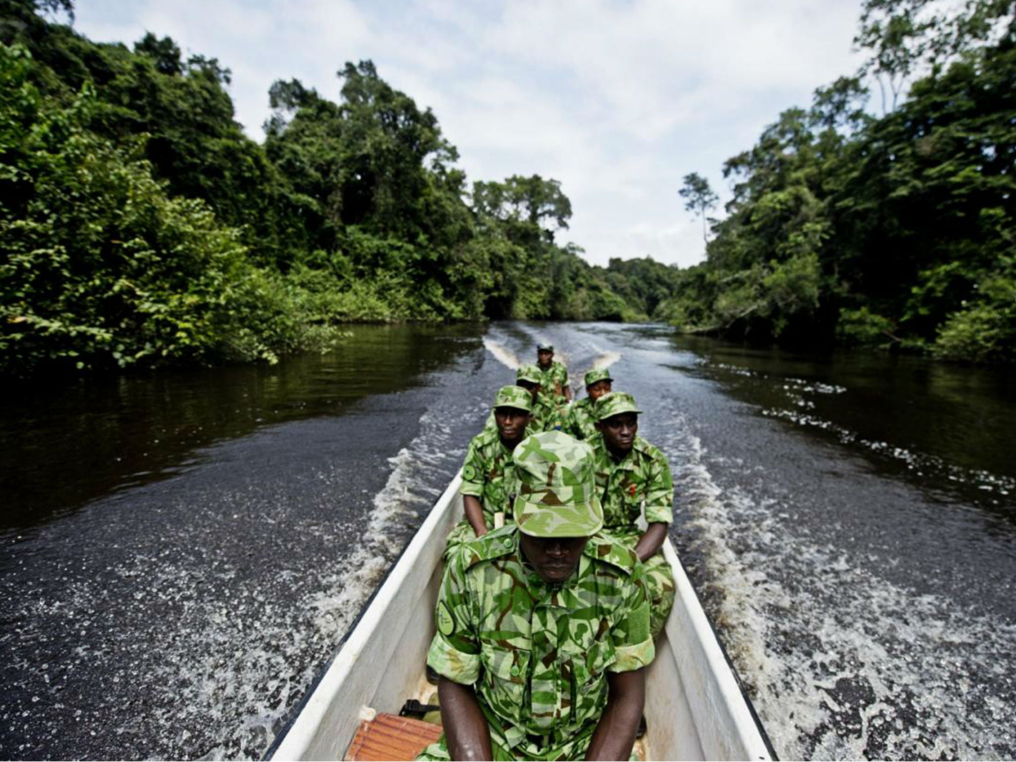 Guards protecting the forest elephant in Minkebe national park