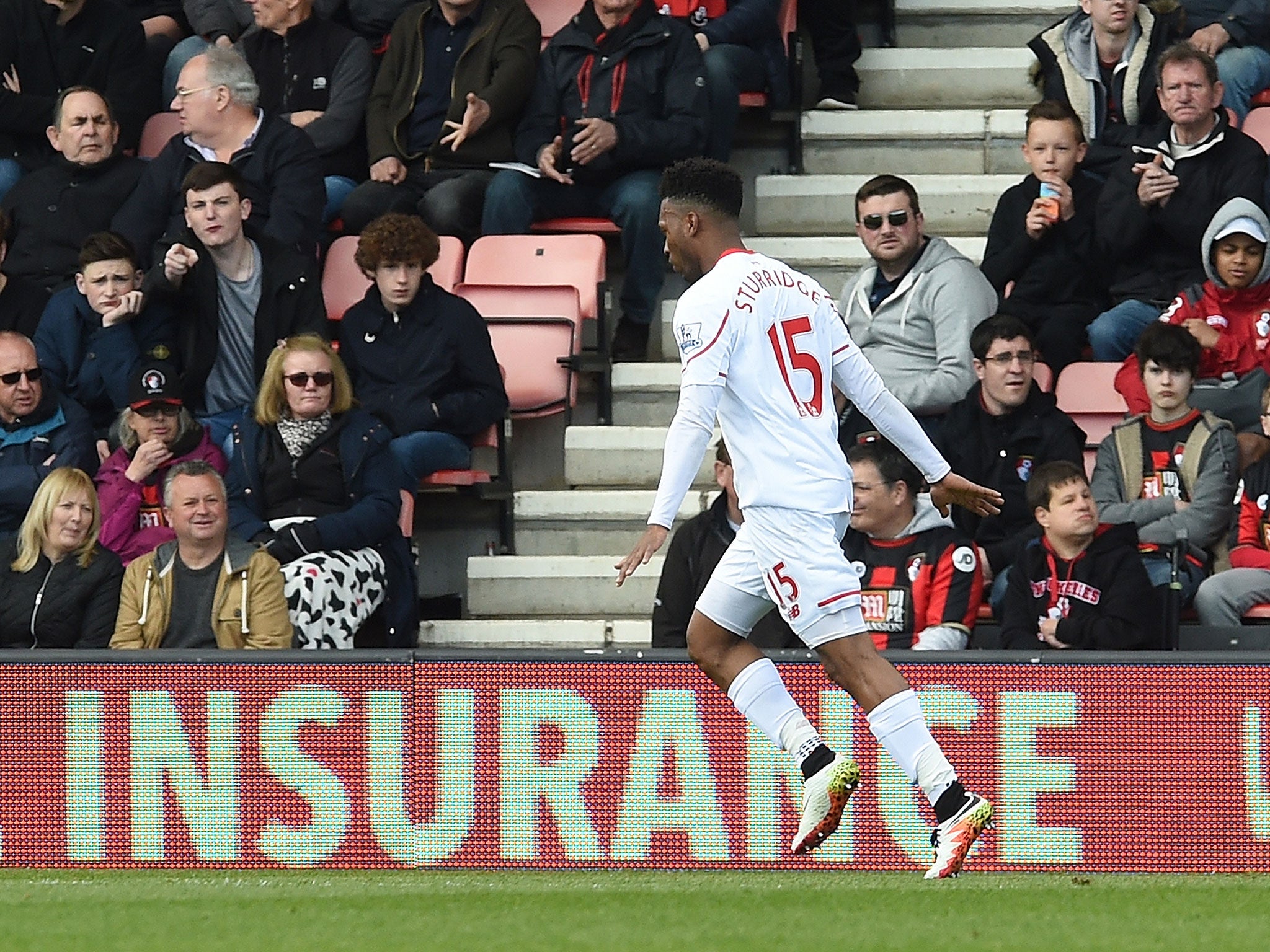 Daniel Sturridge celebrates his goal against Bournemouth