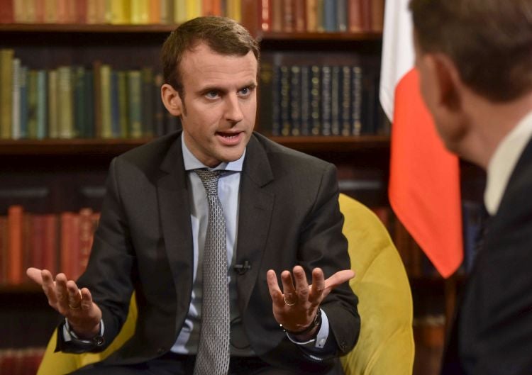 French minister Emmanuel Macron appearing on the Andrew Marr show