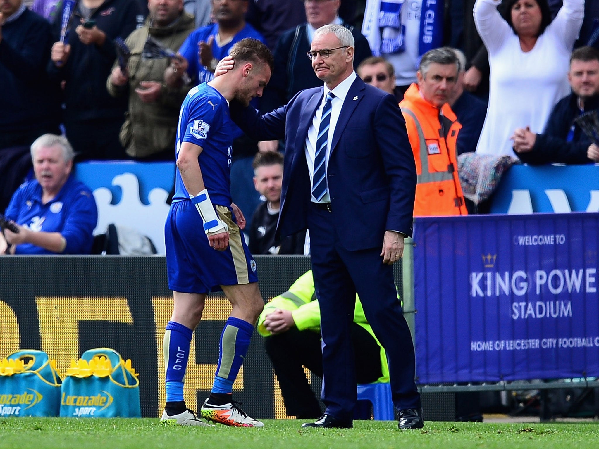 Jamie Vardy following his red card