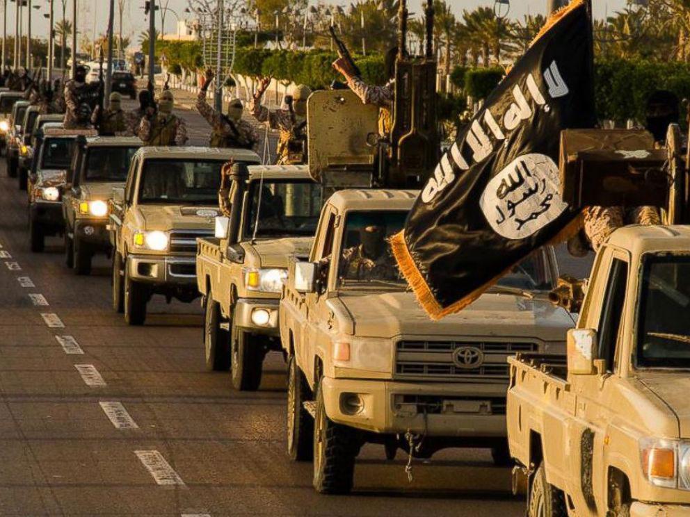 &#13;
Many of the deaths came in strikes on Isis vehicles, seen here in Sirte, Libya&#13;