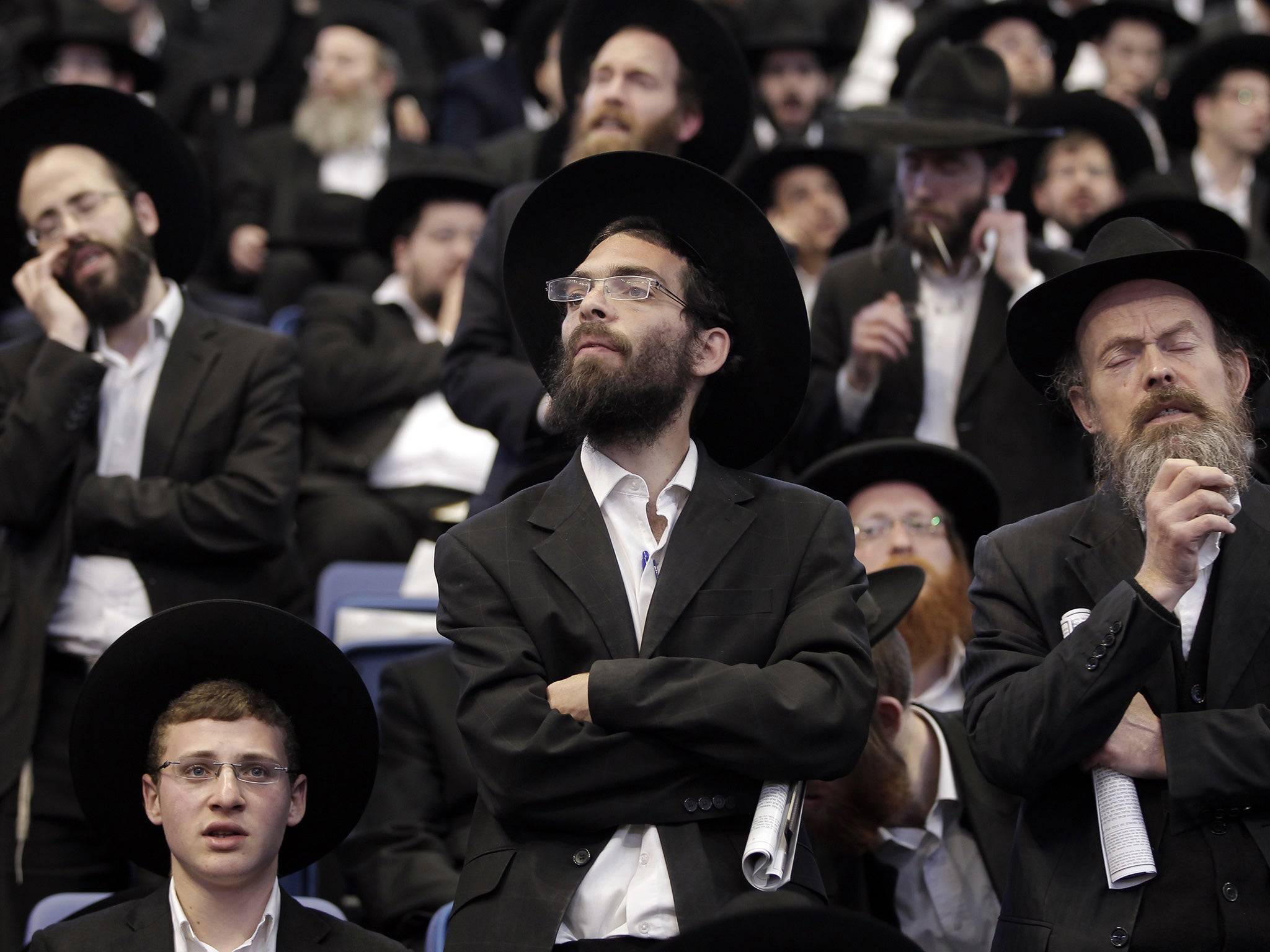 Ulta-orthodox Ashkenazic Jews during a protest in Jerusalem last year