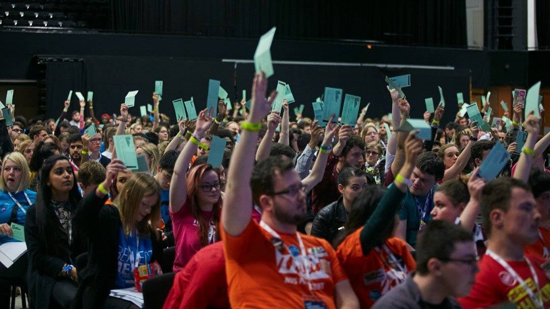 Hundreds of students' union reps, pictured, have been debating and voting on NUS motions since Monday