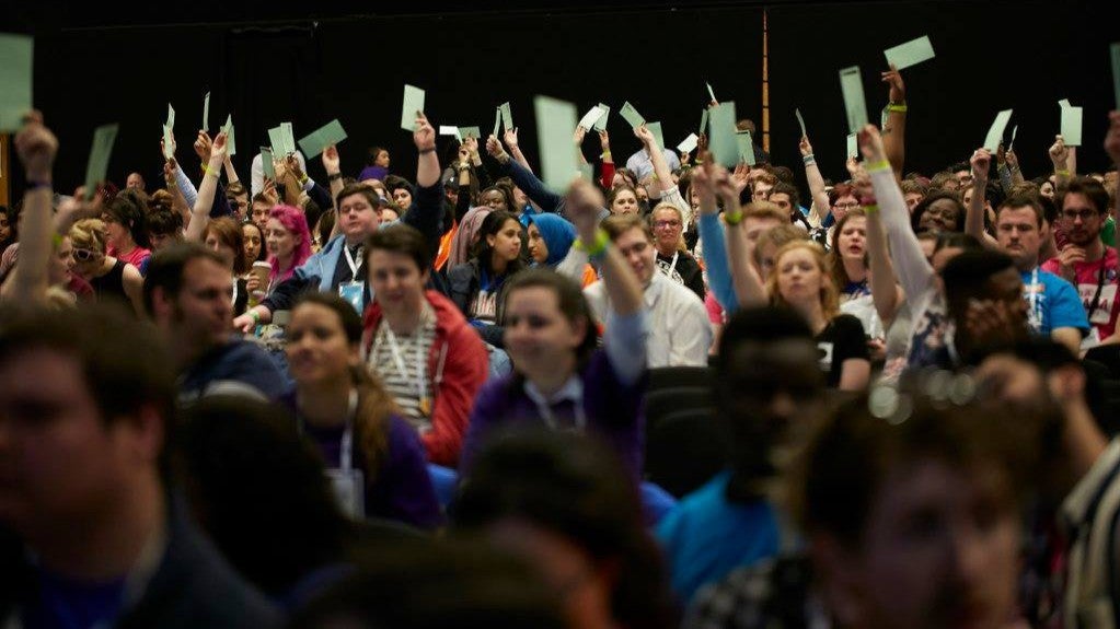 Hundreds of students' union reps, pictured, have been debating and voting on NUS motions since Monday