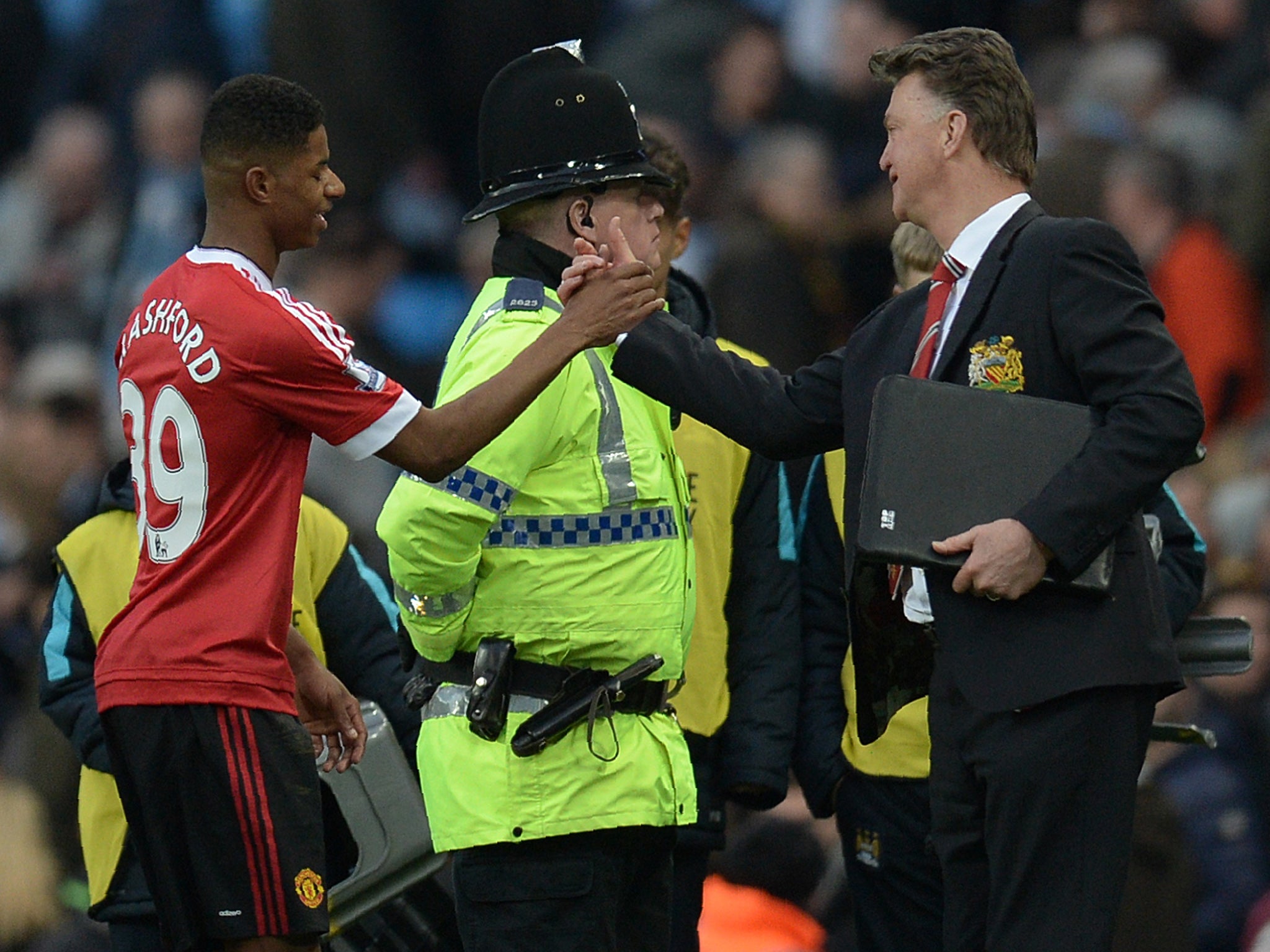 Marcus Rashford and manager Louis van Gaal