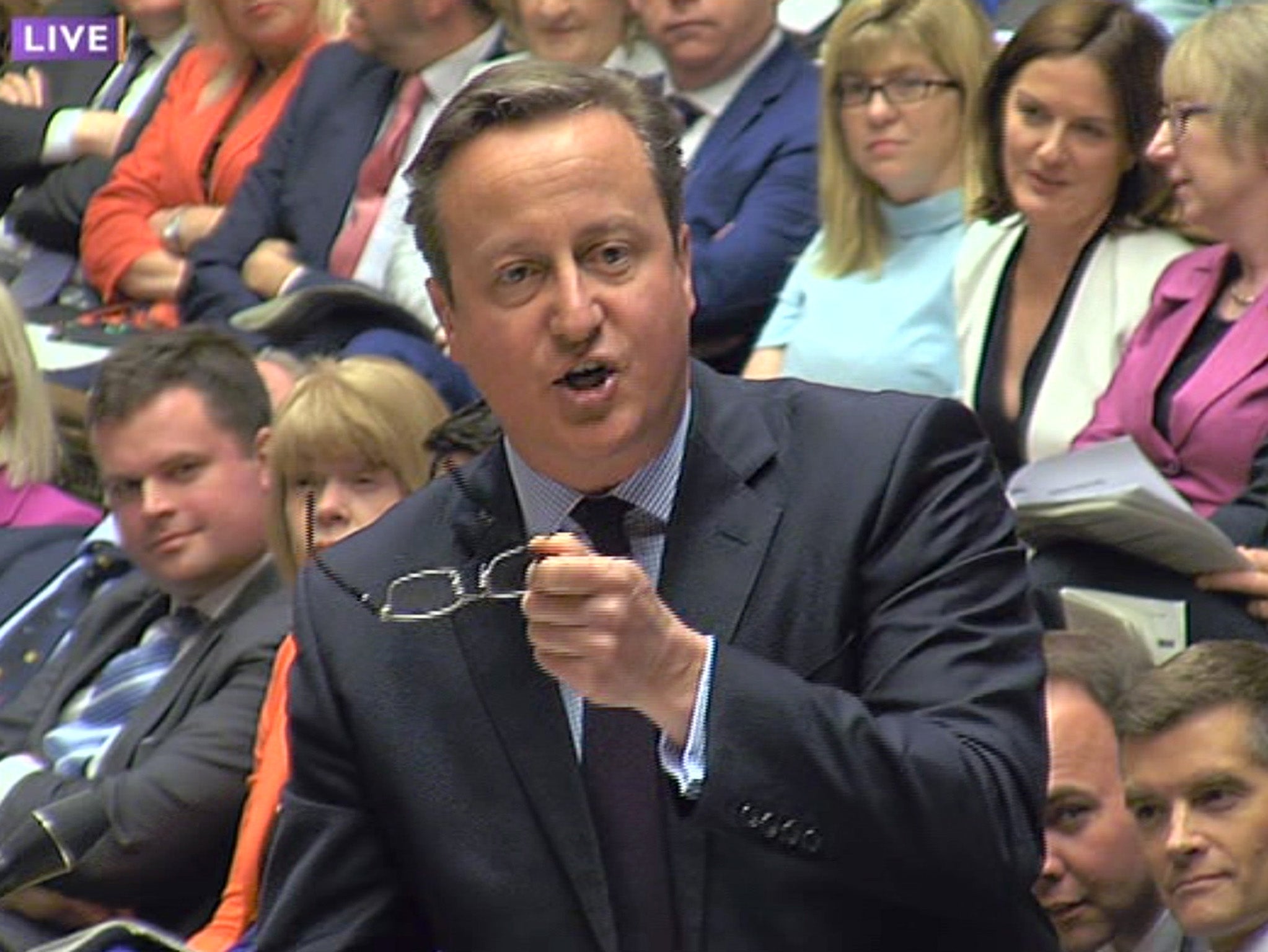 David Cameron at Prime Minister's Questions on Wednesday