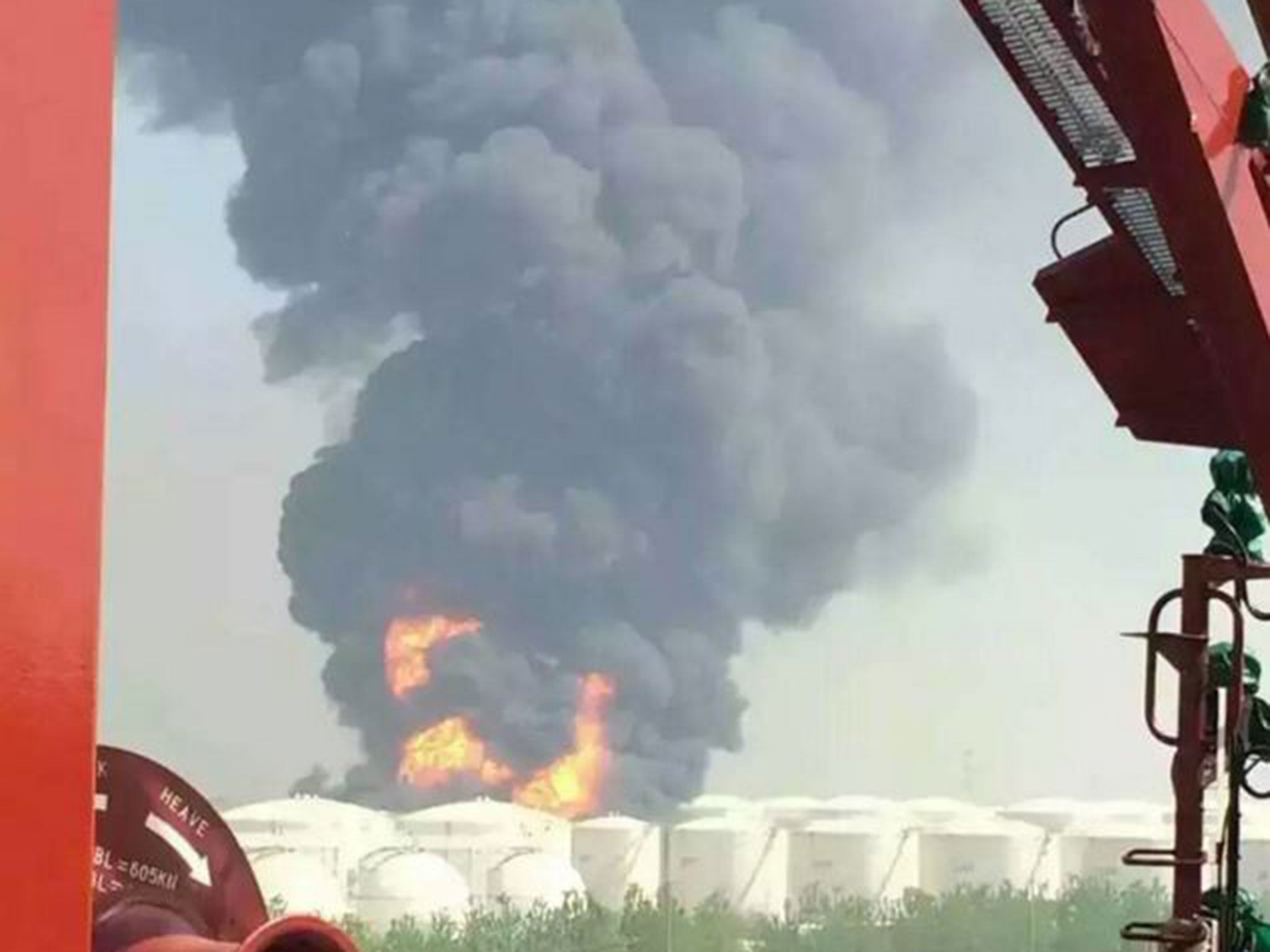 &#13;
Another view of the fire, posted to Chinese social media &#13;