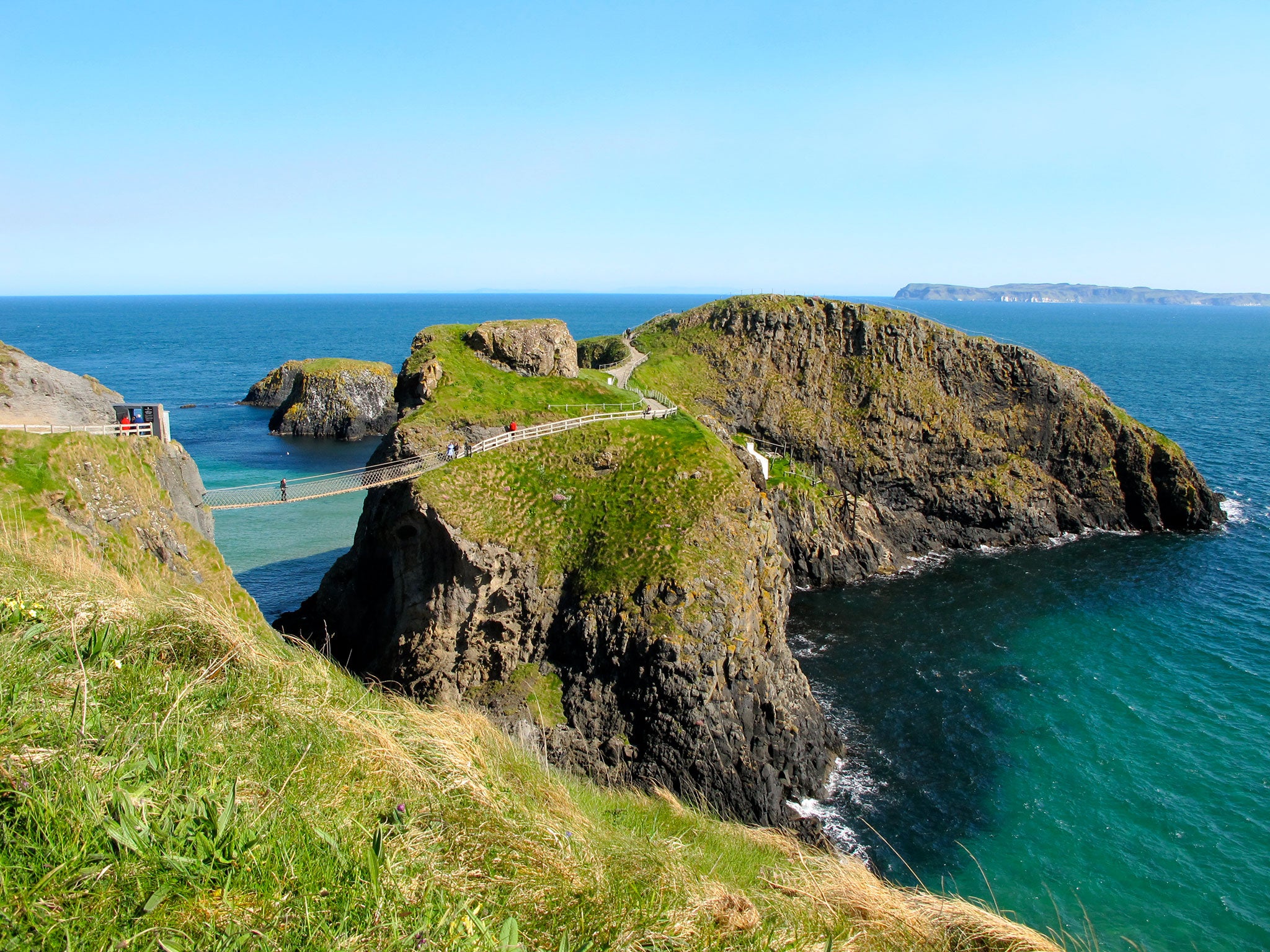 The Carrick-a-Rede Rope Bridge was first erected by salmon fishermen in 1755