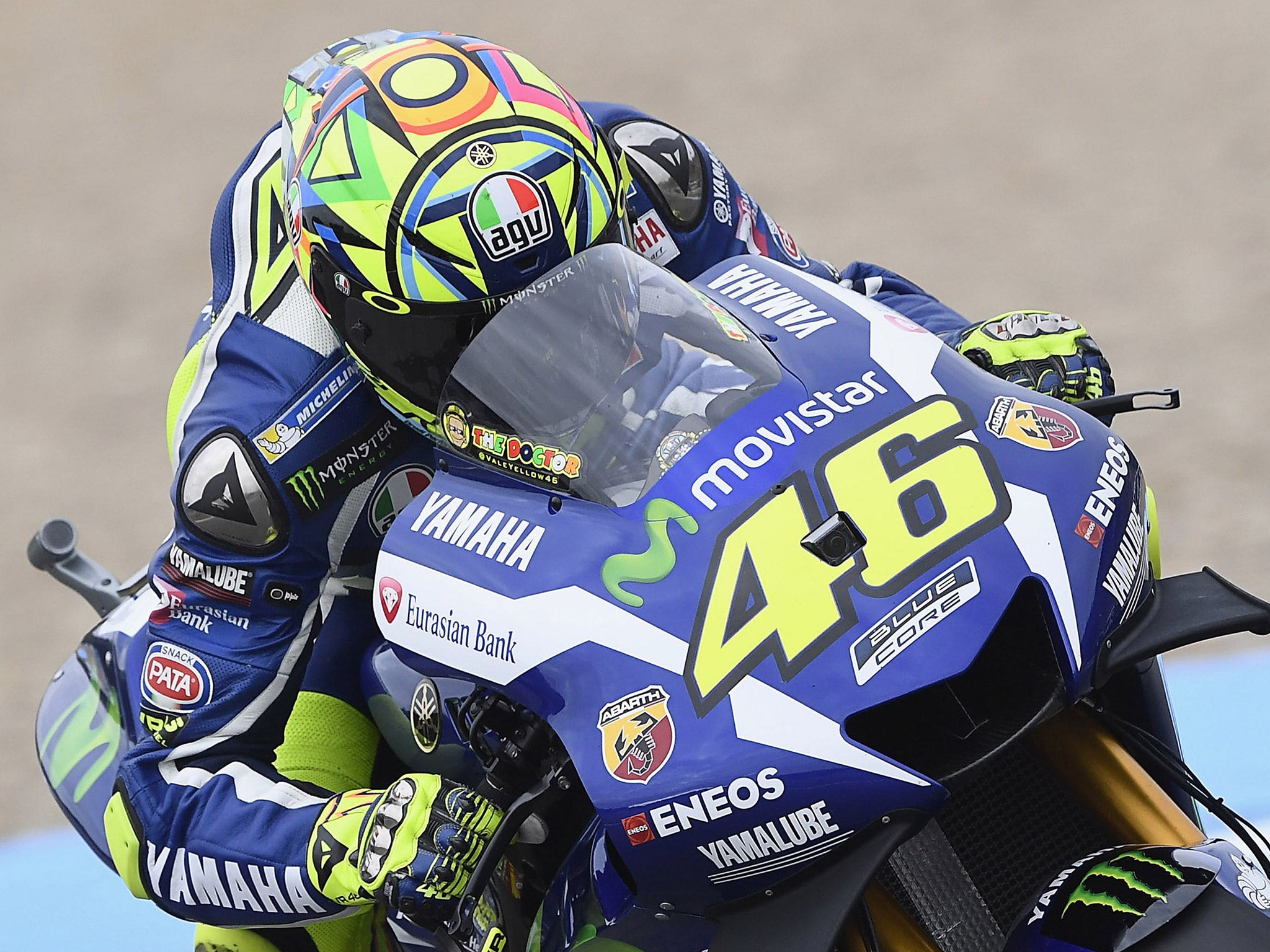 Valentino Rossi led from the start at Jerez