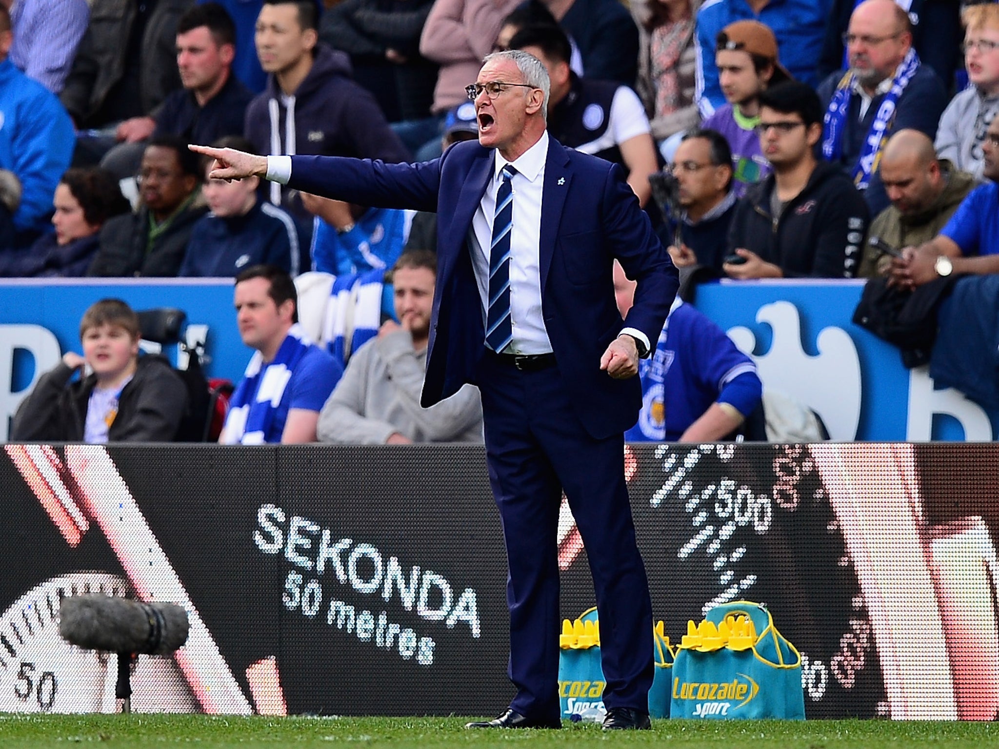 Claudio Ranieri during Leicester City's 4-0 win against Swansea