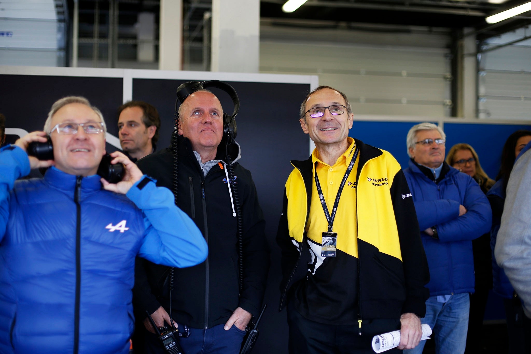 &#13;
Dunlop Motorsport's director of operations Jean-Felix Bazelin watches the Six Hours of Silverstone from the pits&#13;