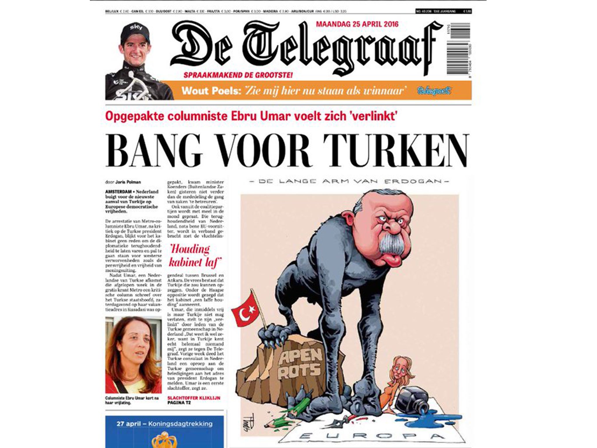 The cartoon in De Telegraaf