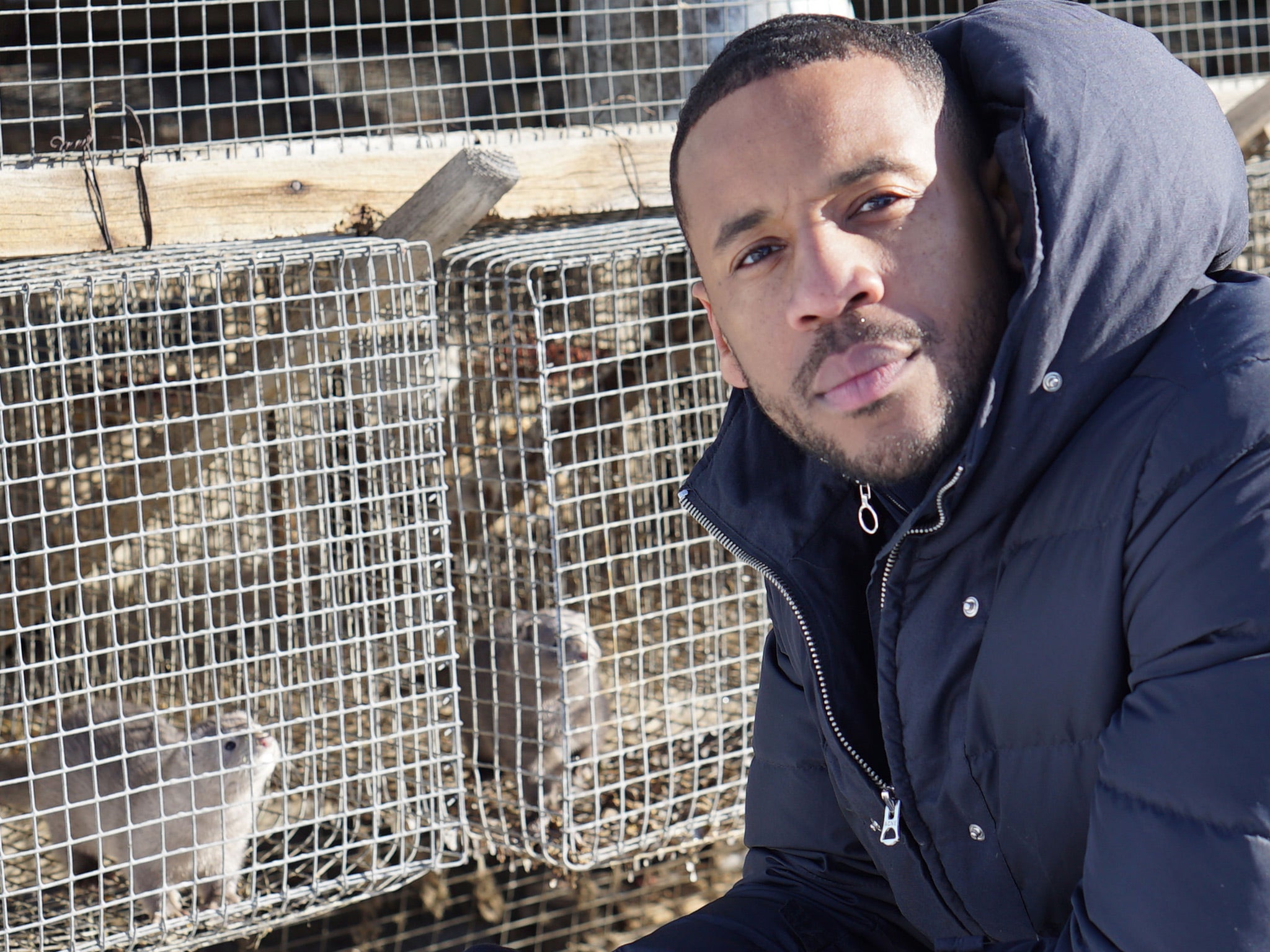 "Are those cages big enough?" Reggie pressed the farm owner on the practices