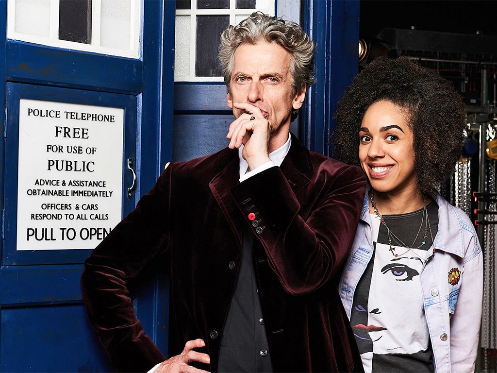 Current Doctor Who Peter Capaldi with new companion Pearl Mackie