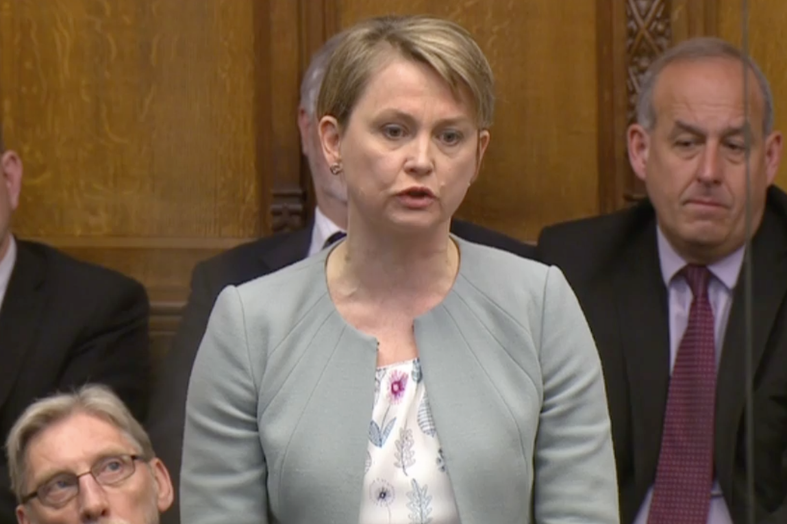 Labour's refugee taskforce head Yvette Cooper questions David Cameron