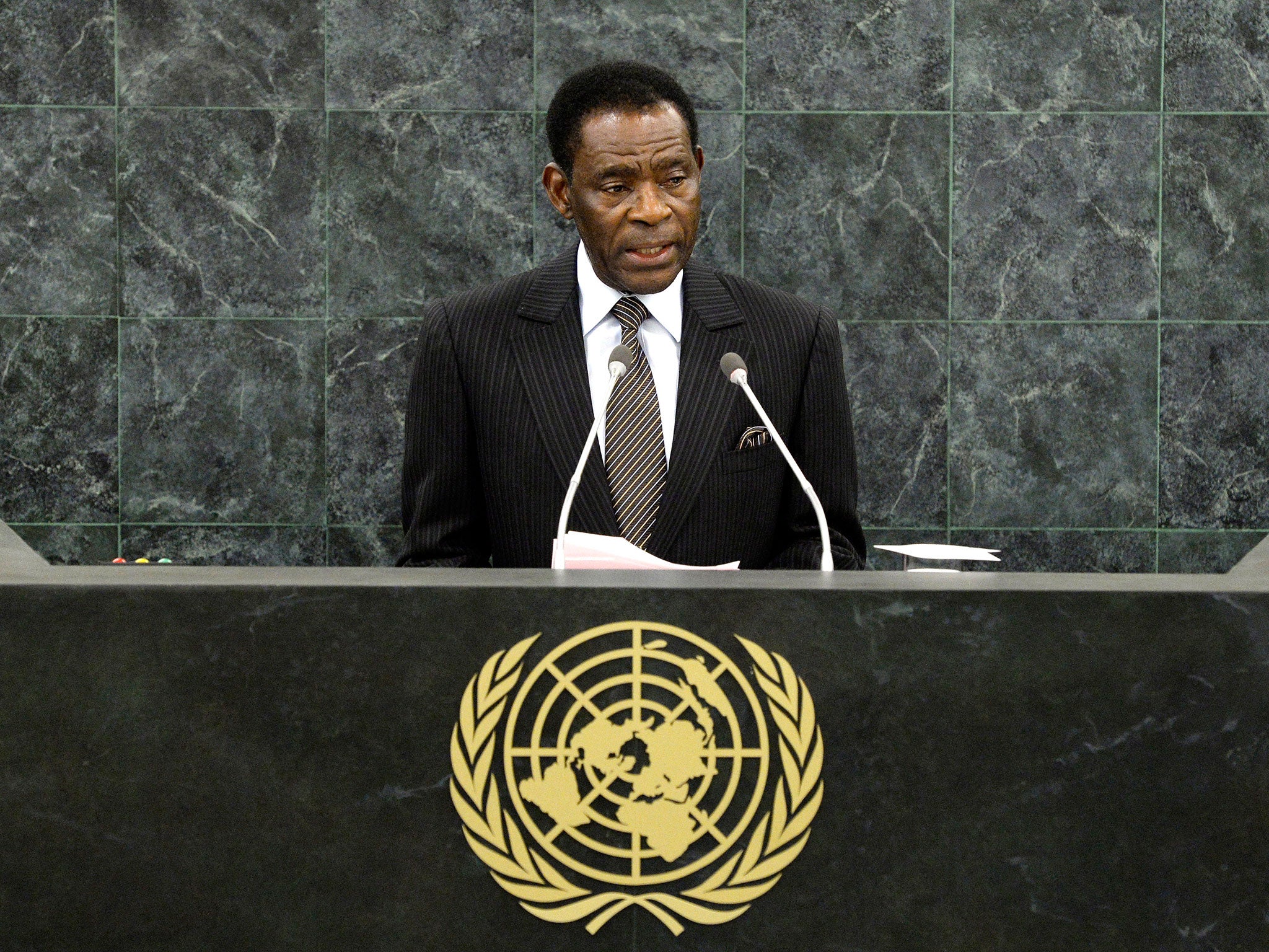 Teodoro Obiang Nguema addresses the United Nations General Assembly in New York