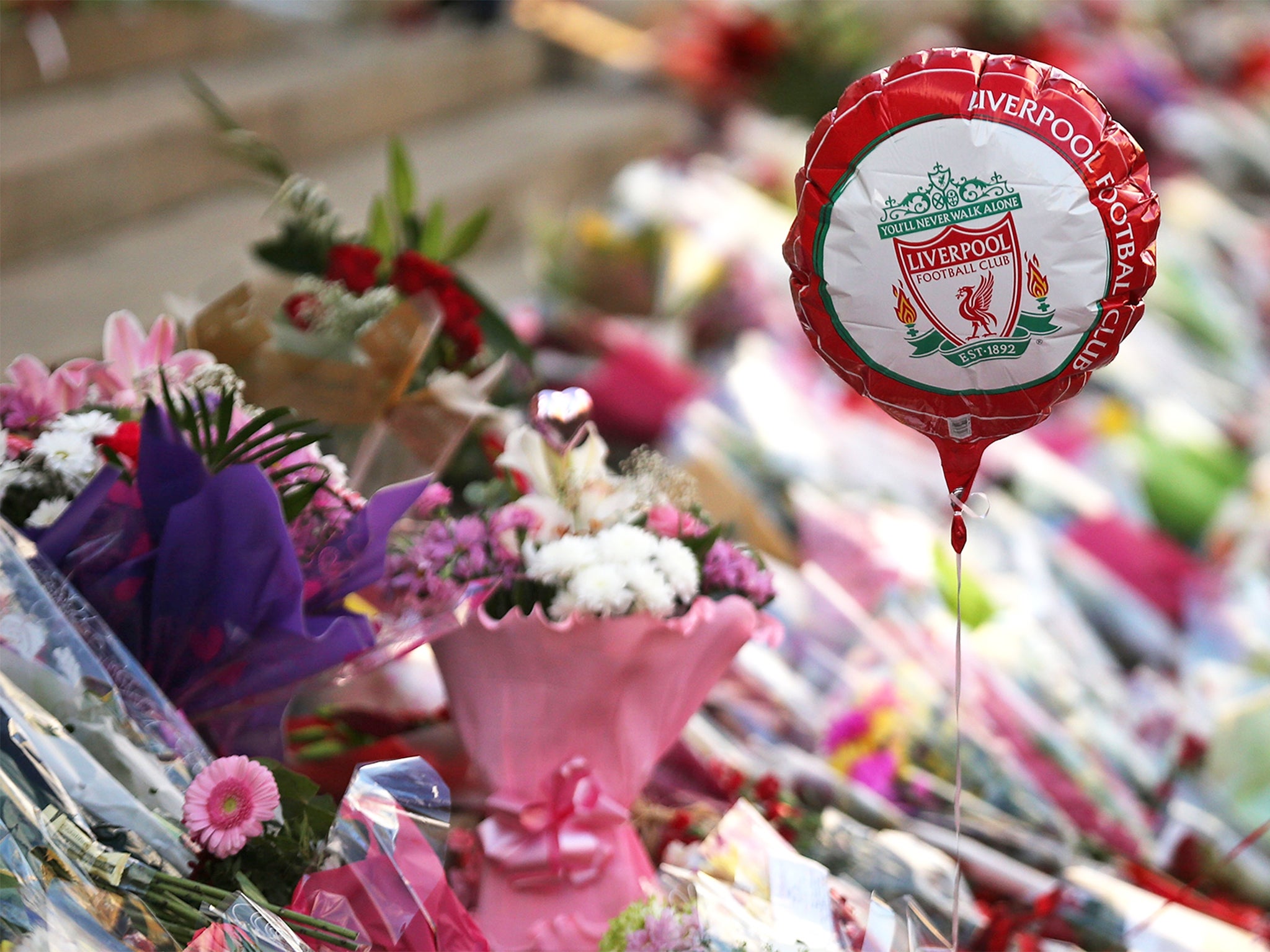 Floral tributes outside Saint George's Hall