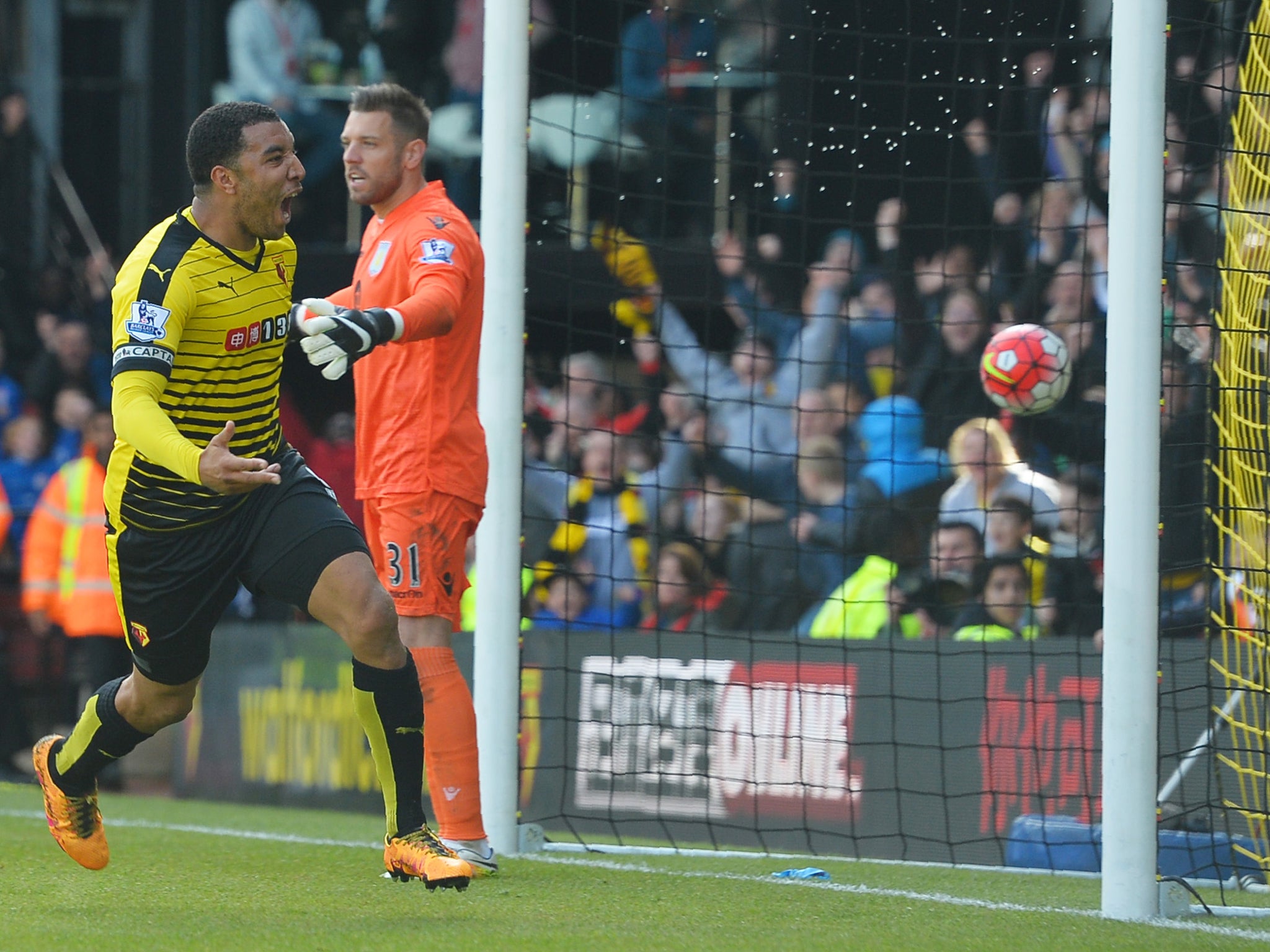 Troy Deeney celebrates his equalising goal