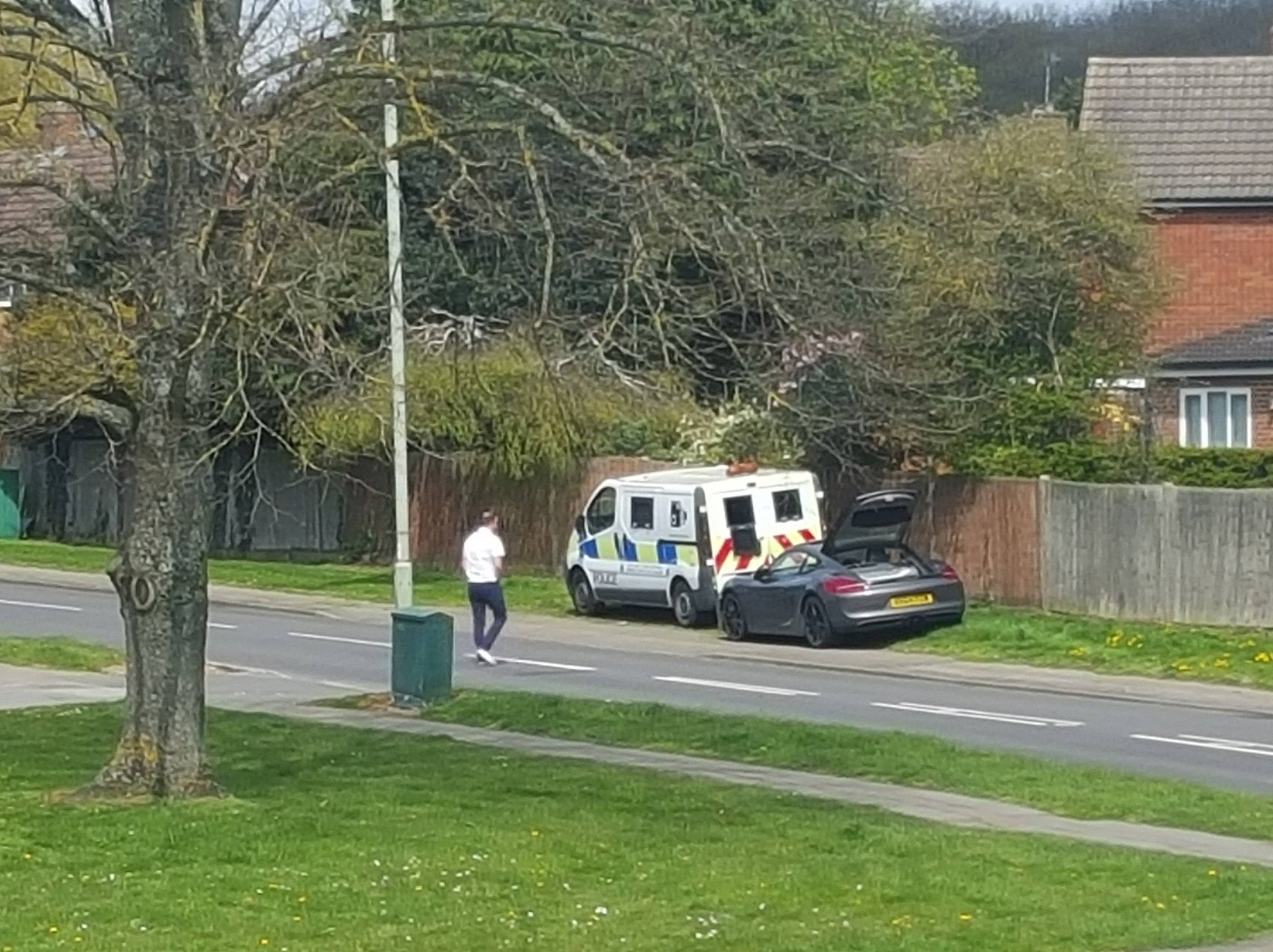 A man was snapped blocking the police speed camera